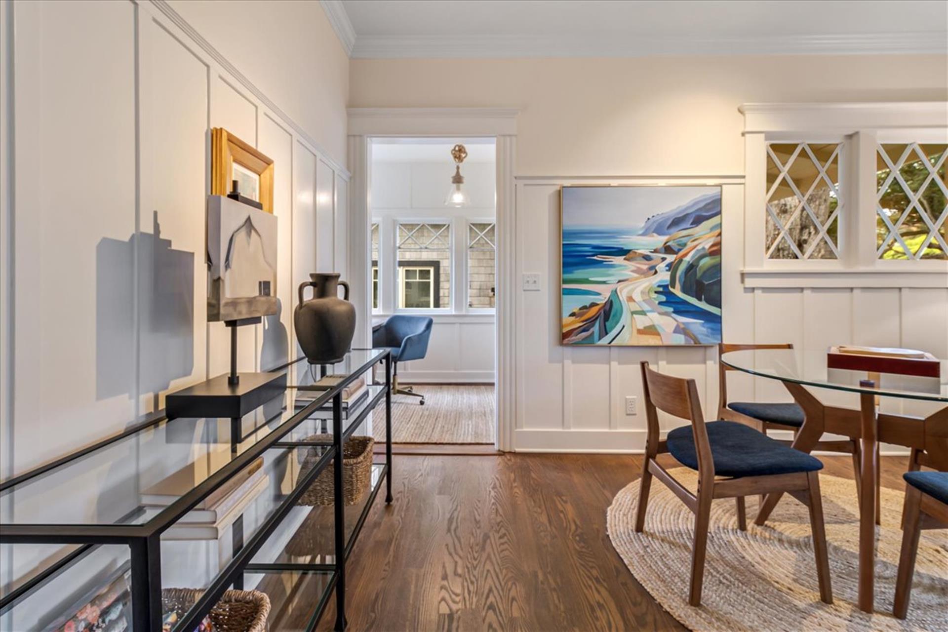 Hardwood Floors, Wood Paneling, Designer Touches and Fine Art