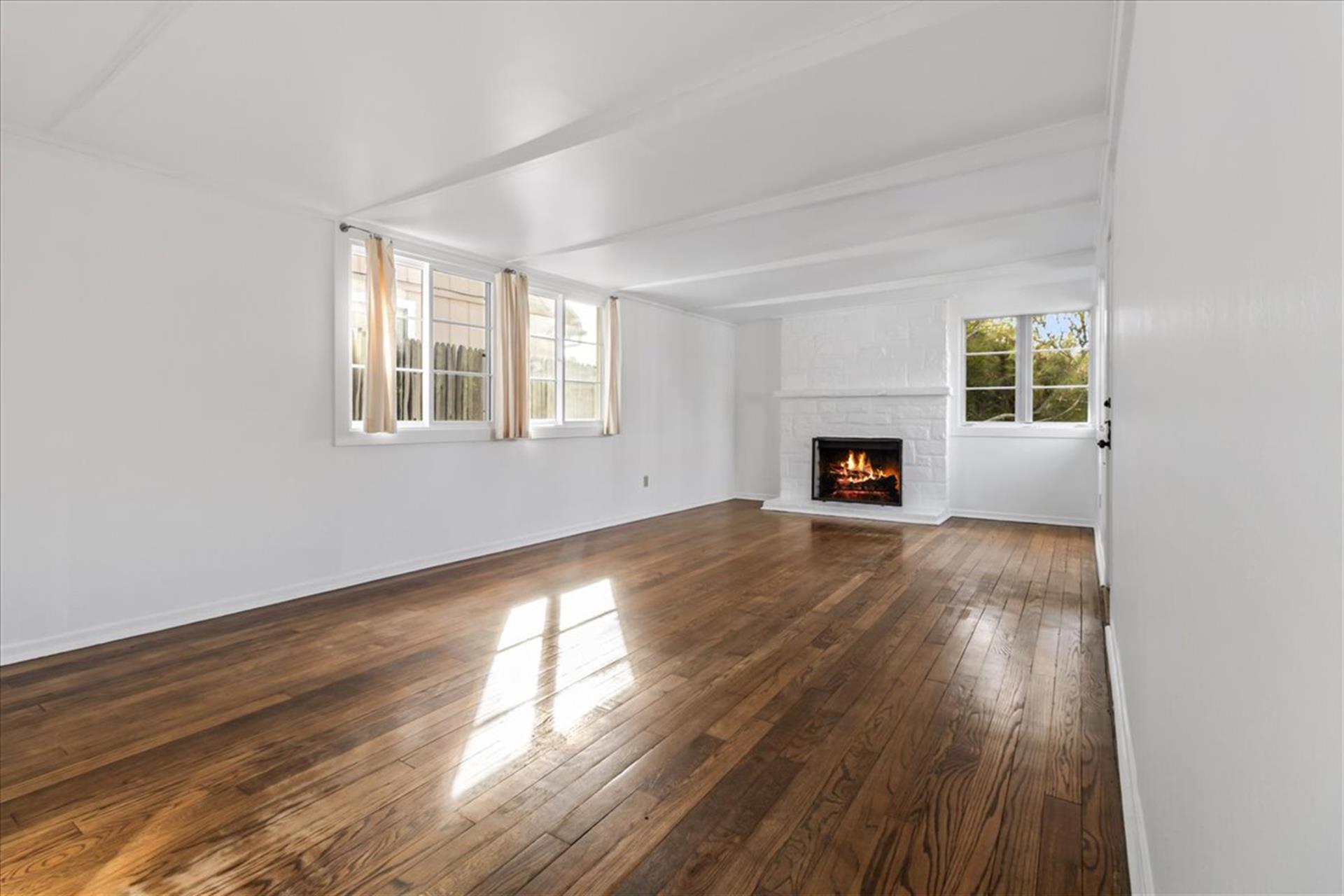 Living Room with WoodBurning Fireplace