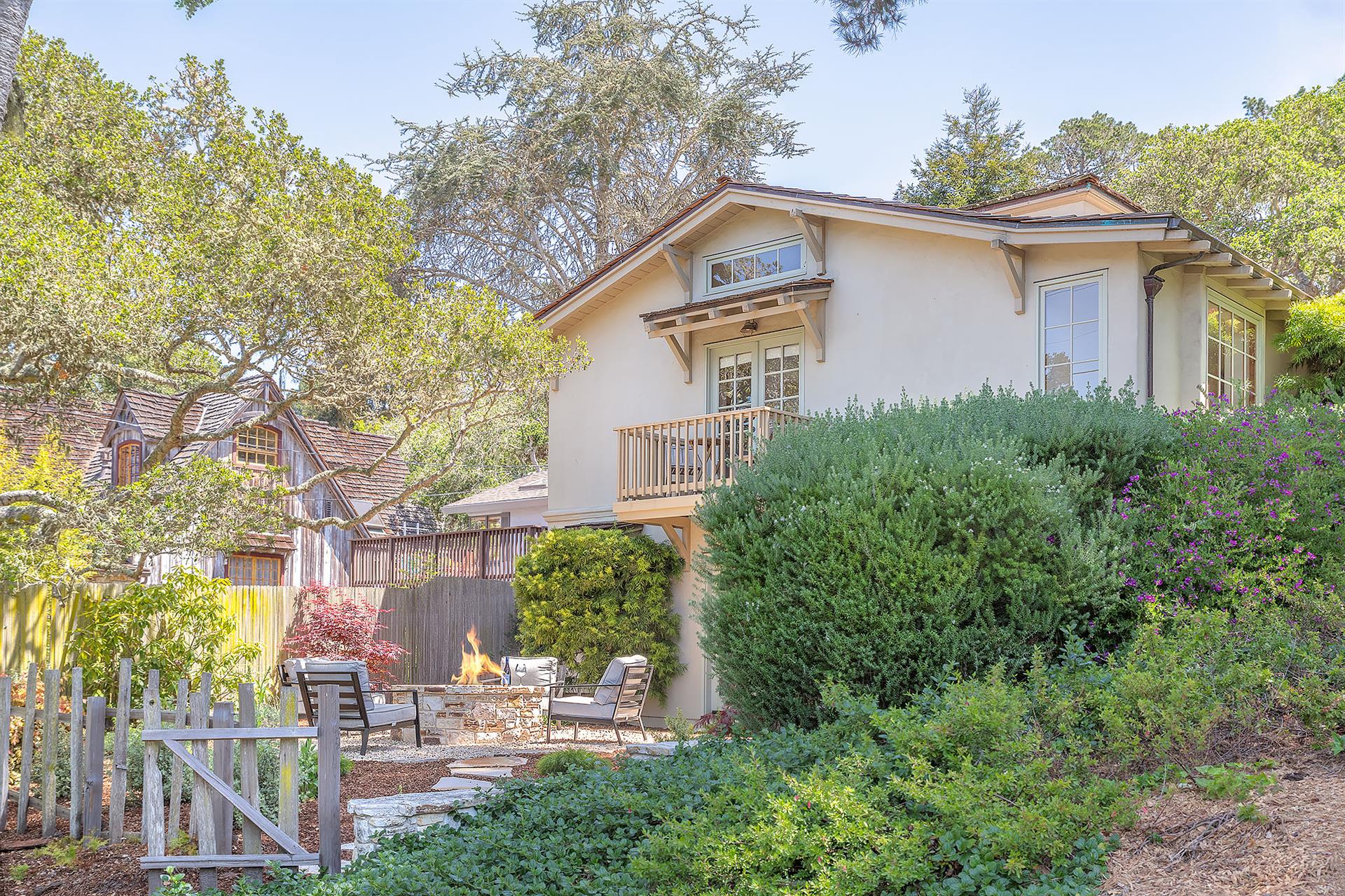 Backyard has a Fire Pit