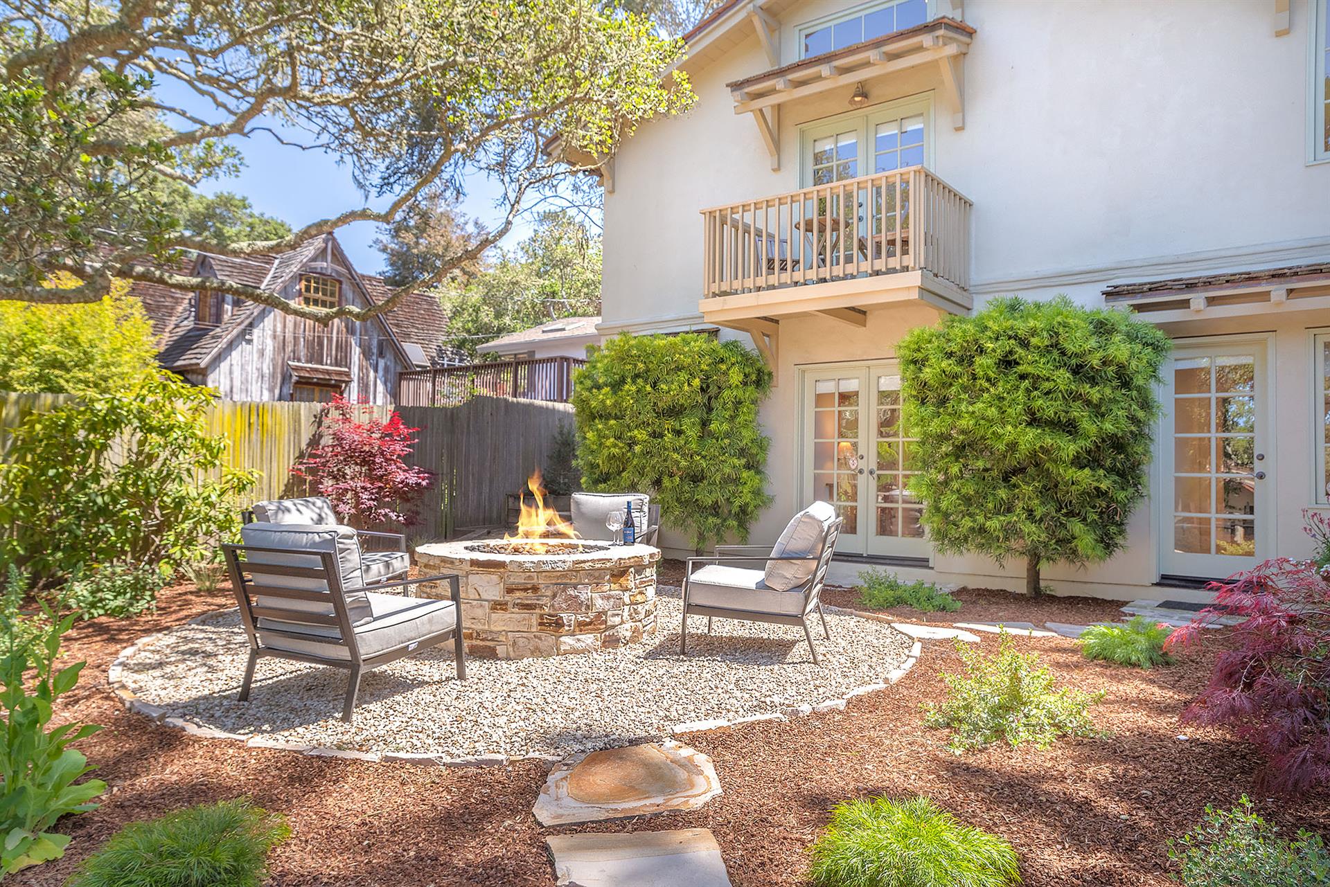 Gas Fire Pit in the Backyard