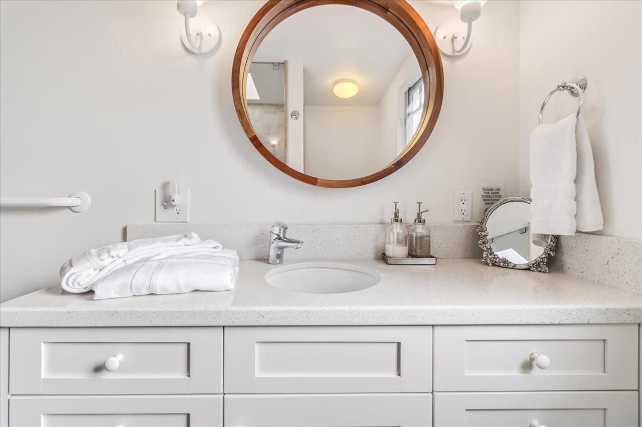 Upstairs Bathroom has a Shower