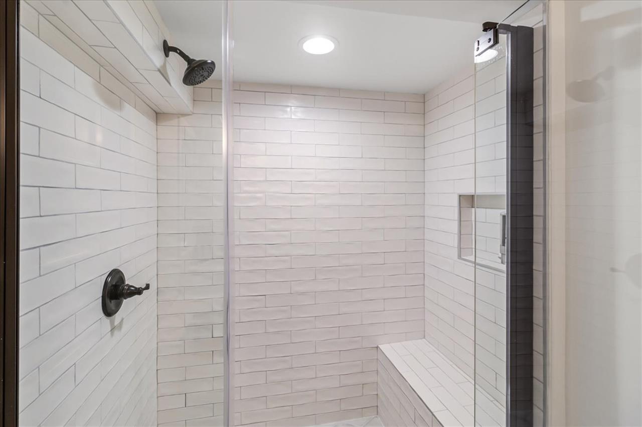 Downstairs Bath for Bedrooms 1  2 has a Shower