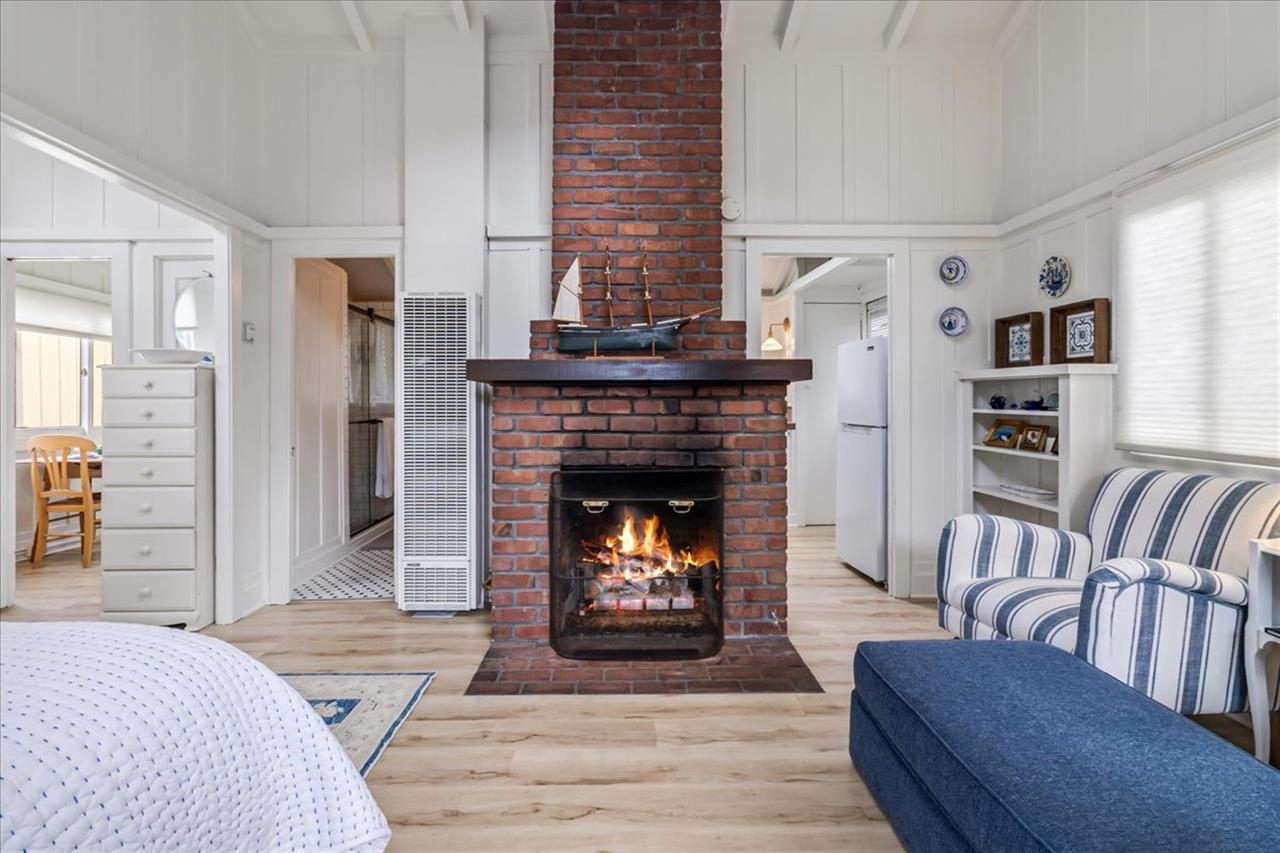 Gas Fireplace in the Guest Cottage