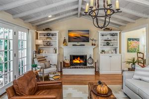 Living Room with Fireplace and HDTV
