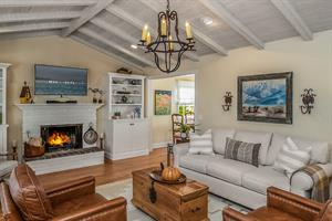 Living Room with Fireplace and HDTV