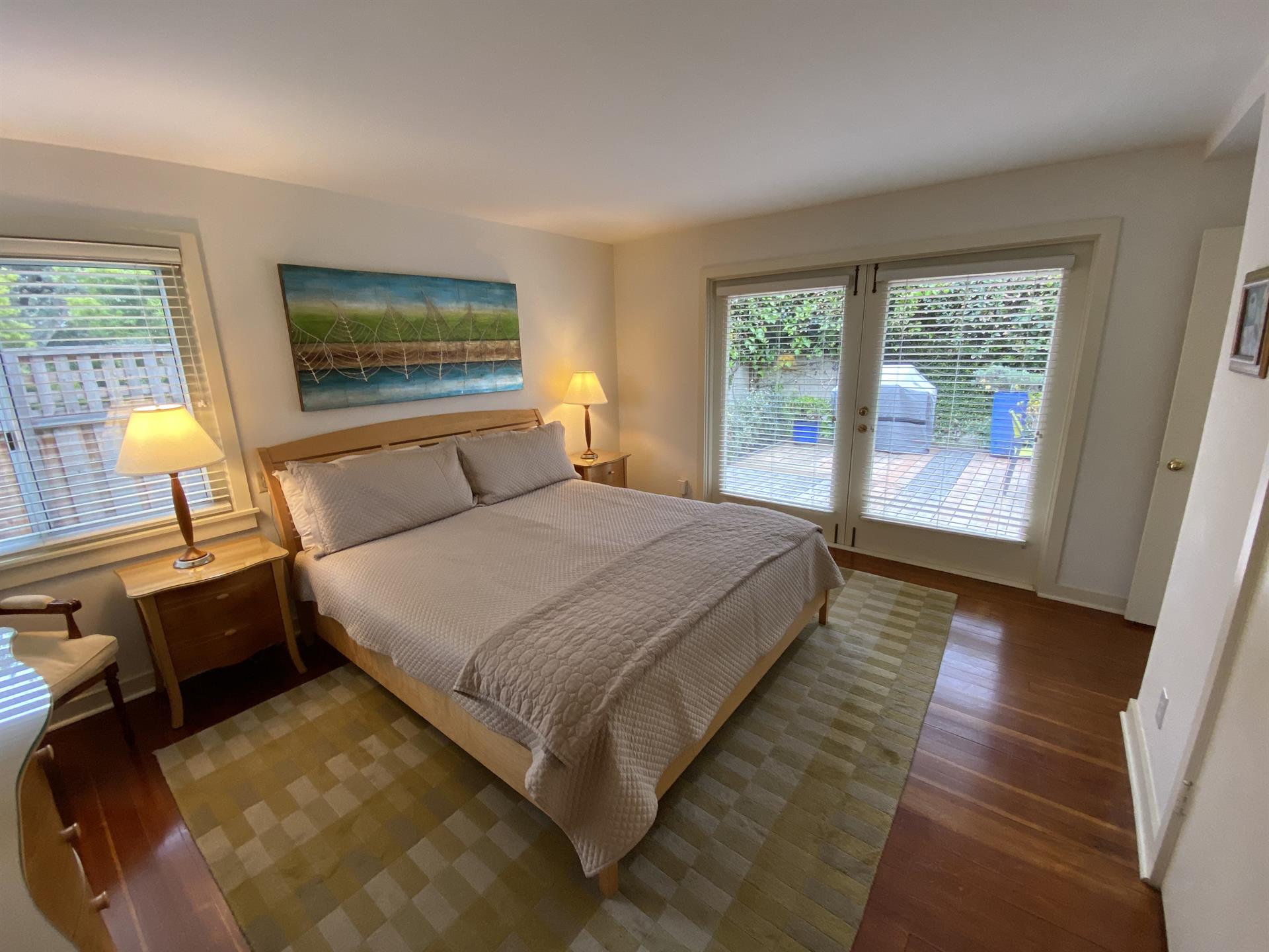 Bedroom 1  King Bed, Access to the Patio