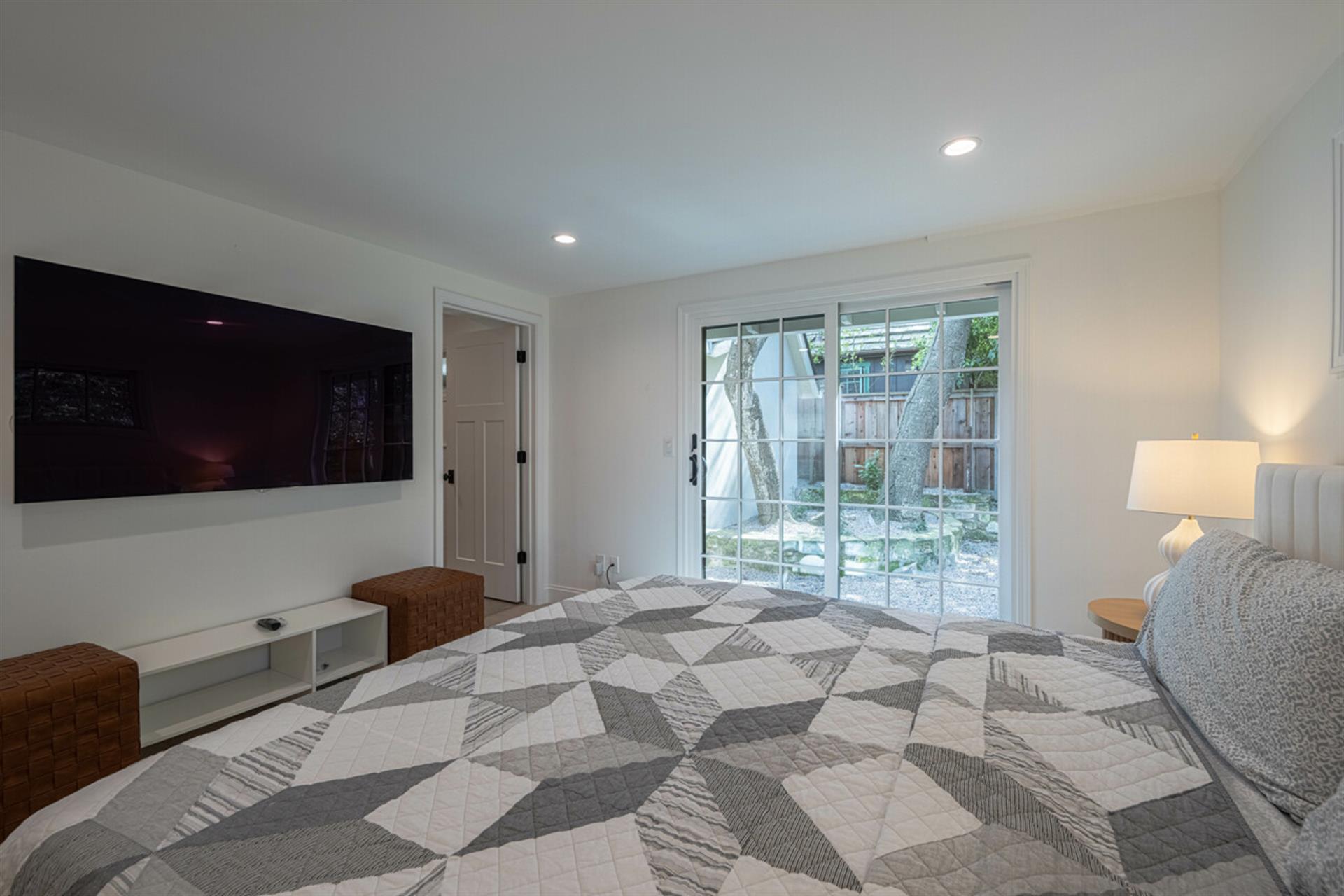 Bedroom 1 has a King Bed and a Smart TV