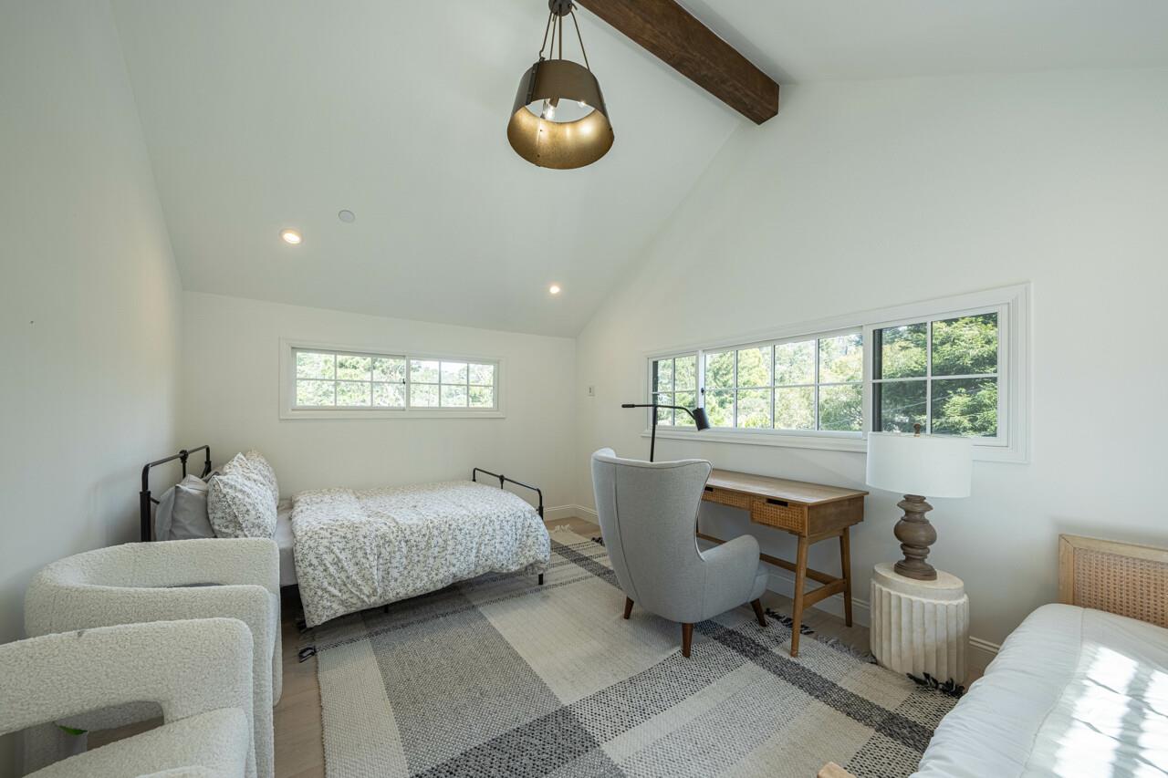 Bedroom 4 has a Queen Bed and a Twin Bed plus a Desk