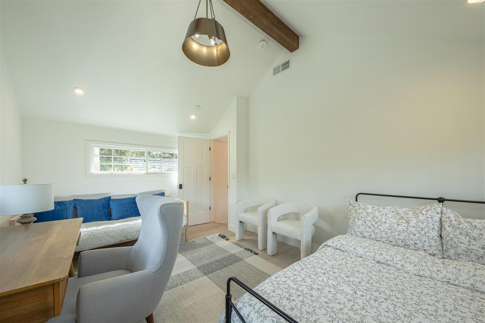 Bedroom 4 has a Queen Bed and a Twin Bed plus a Desk