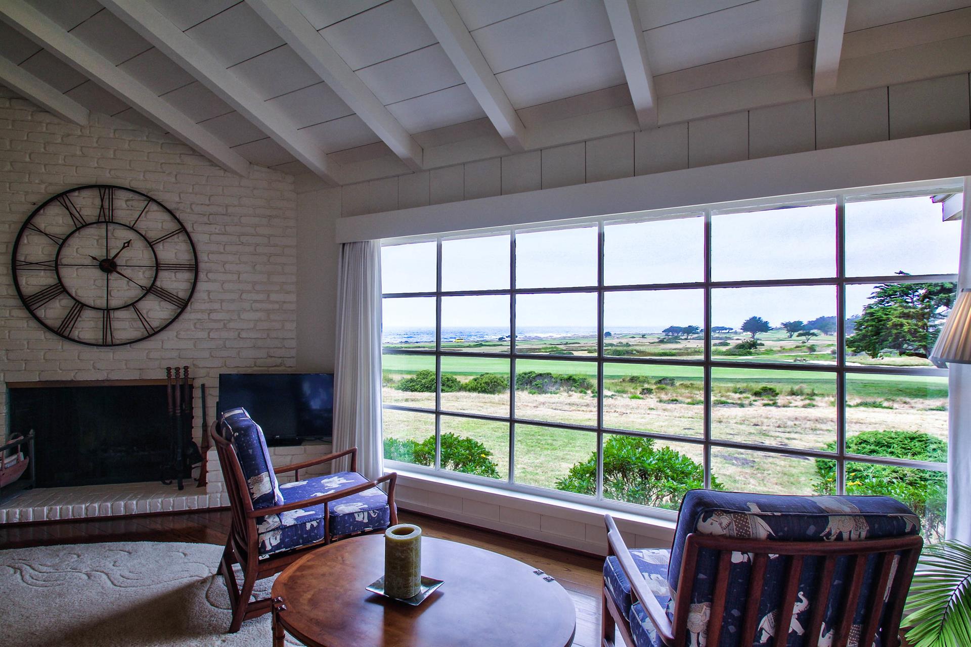 Living Room  Picture Window with Ocean and Golf Course Views
