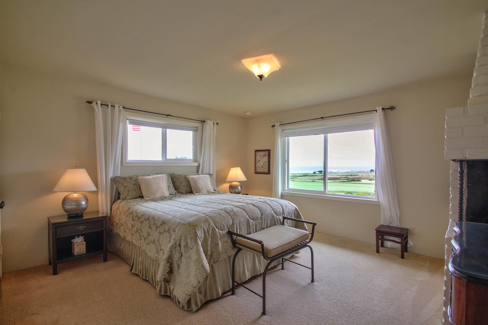 Bedroom 1  King Bed, Ocean and Golf Course Views