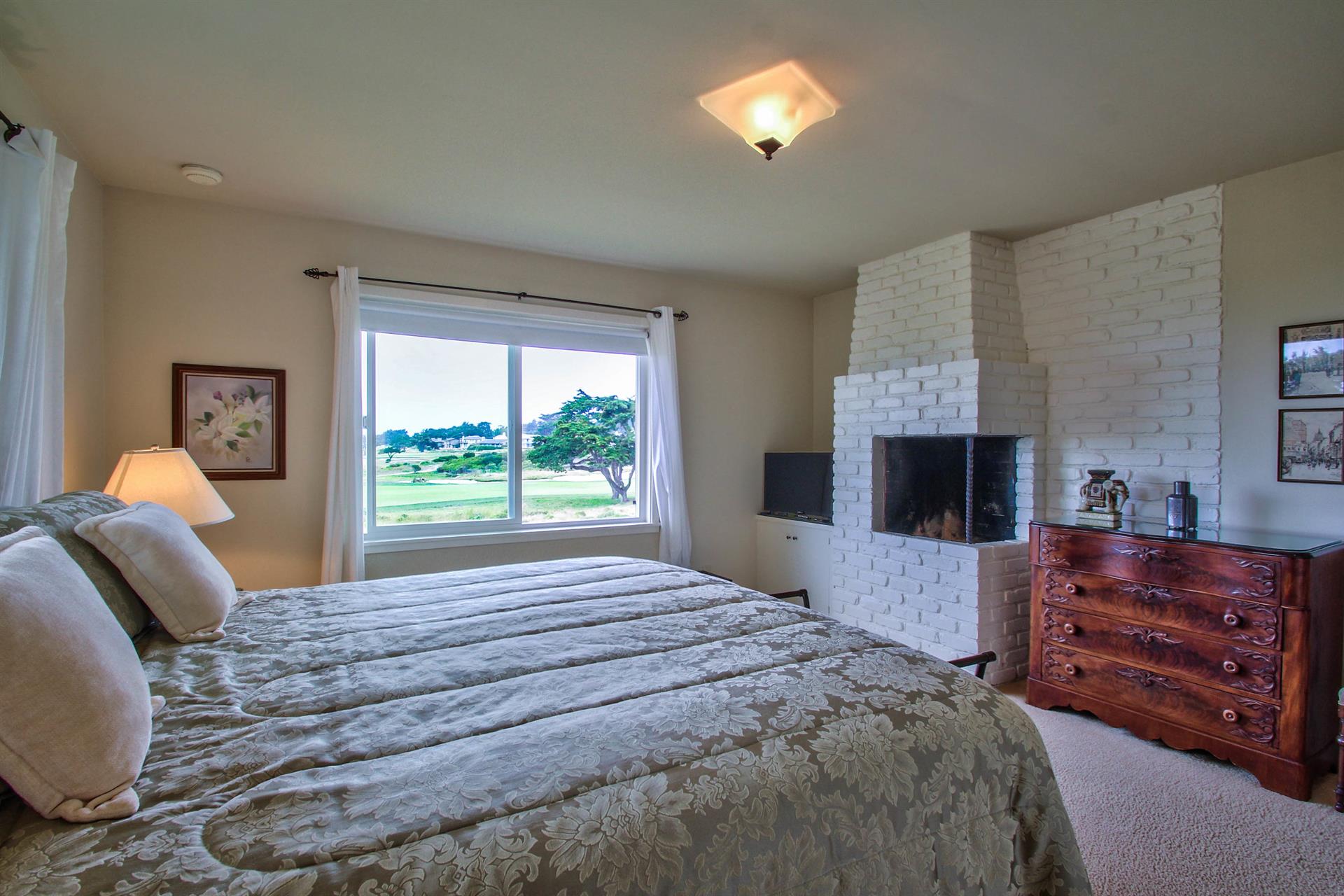 Bedroom 1  King Bed, TV, WoodBurning Fireplace