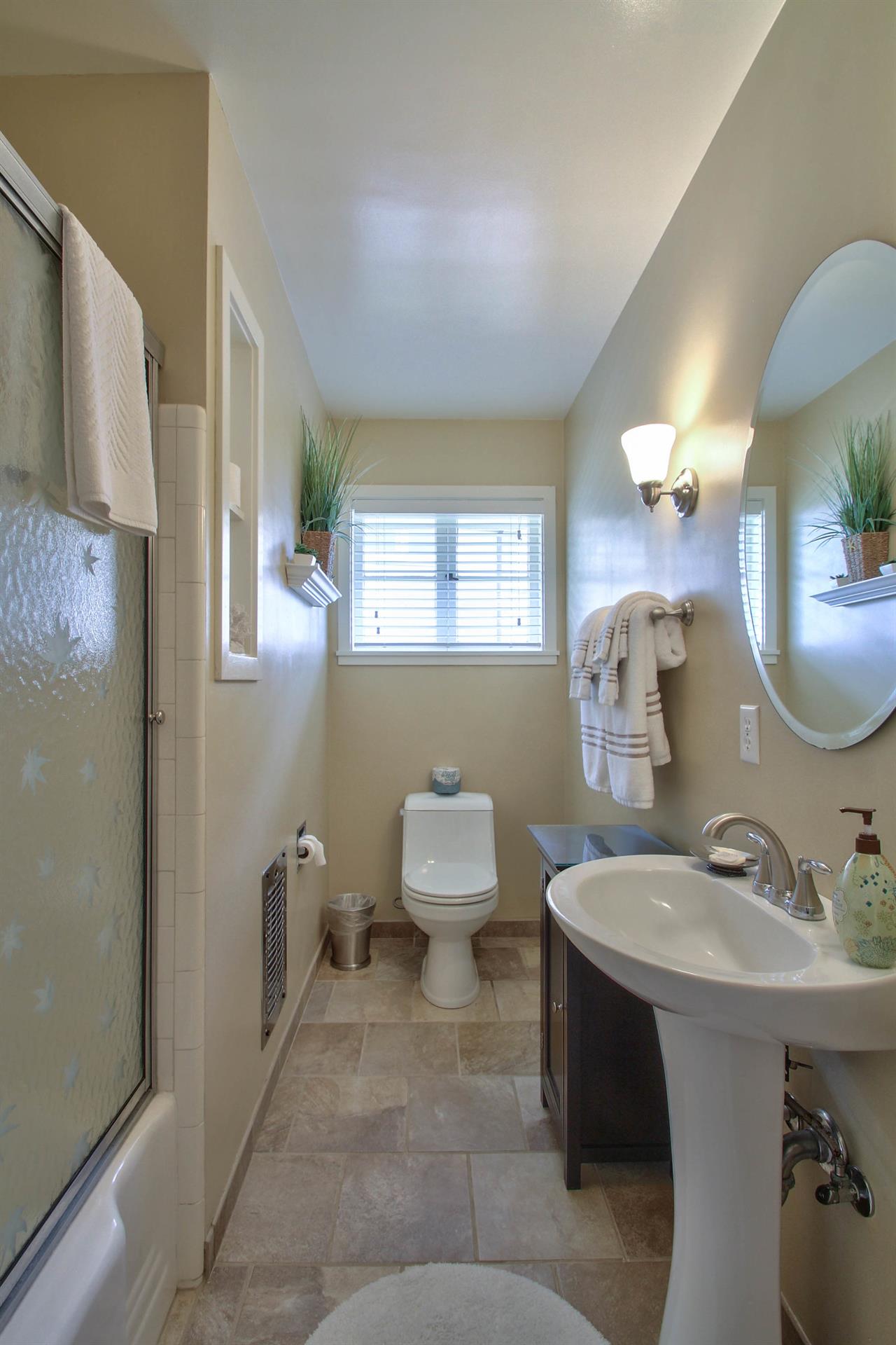 Hall Bathroom has a Shower