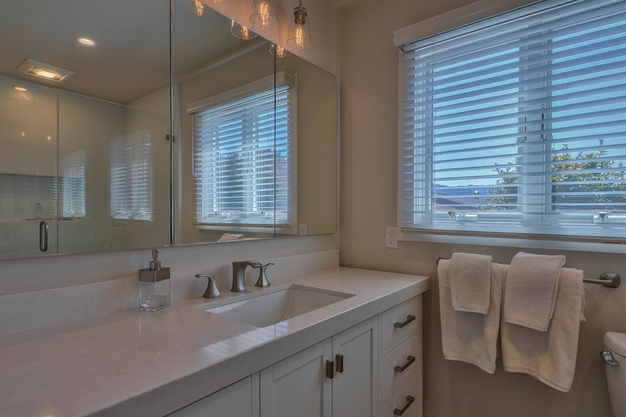 Upstairs Bathroom has a Shower