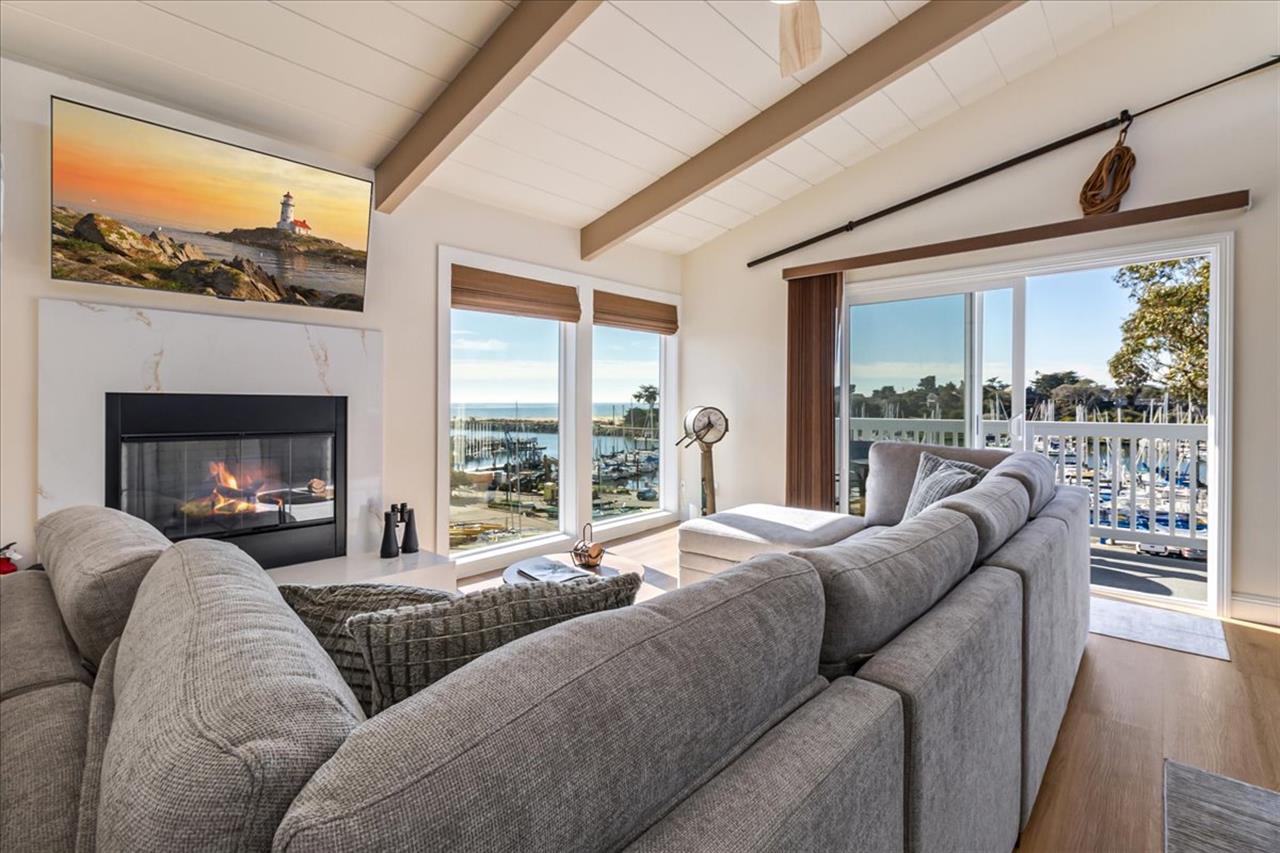 Living Room with Fireplace and TV