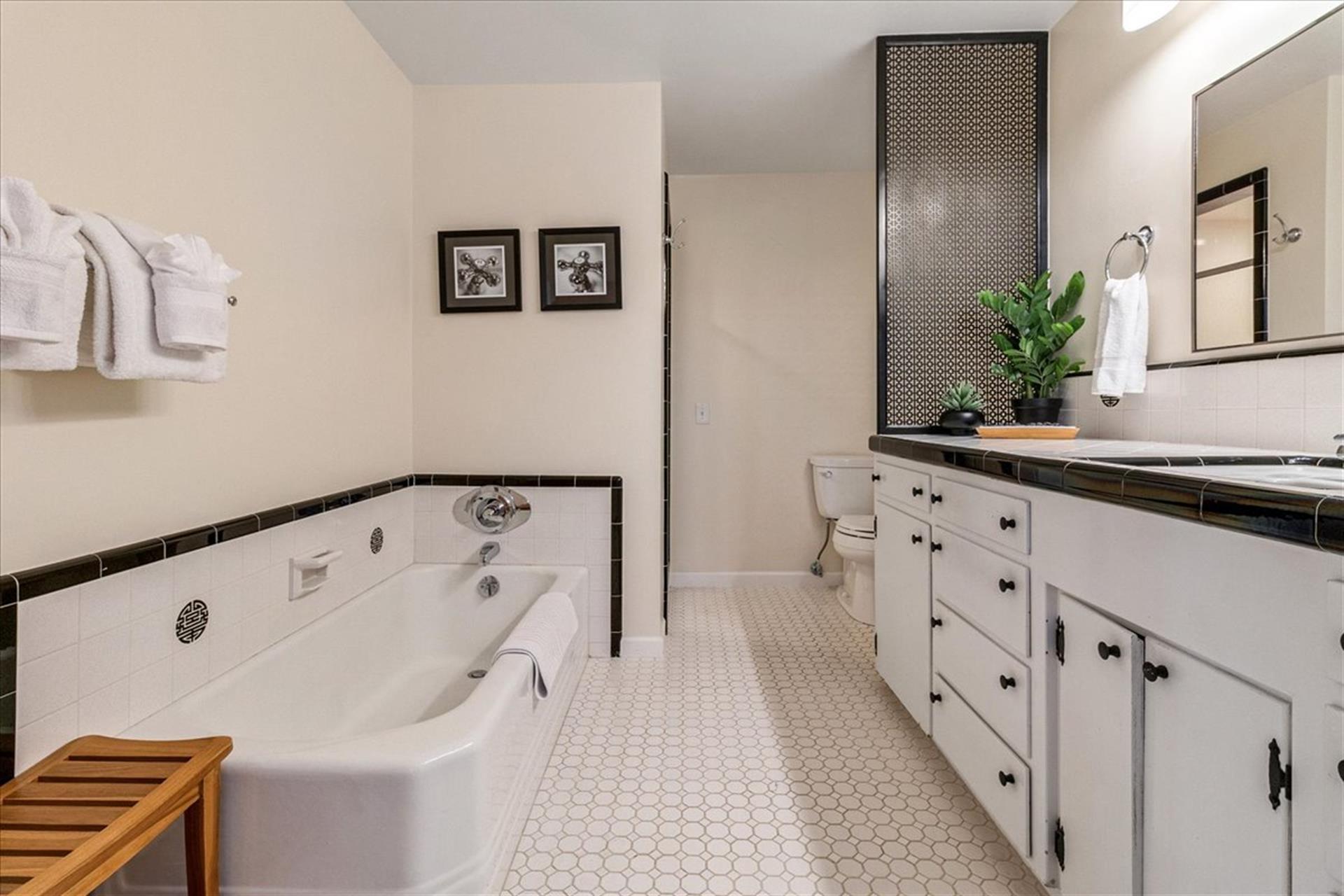 EnSuite Bathroom for Bedroom 1  Shower and Separate Tub