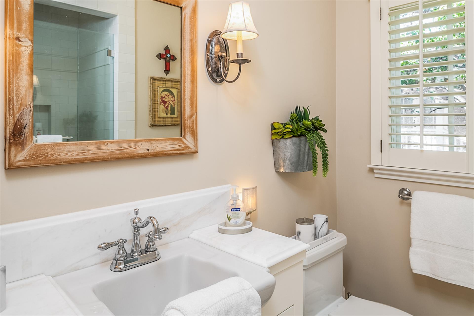 Hall Bath with Custom Tiled Shower
