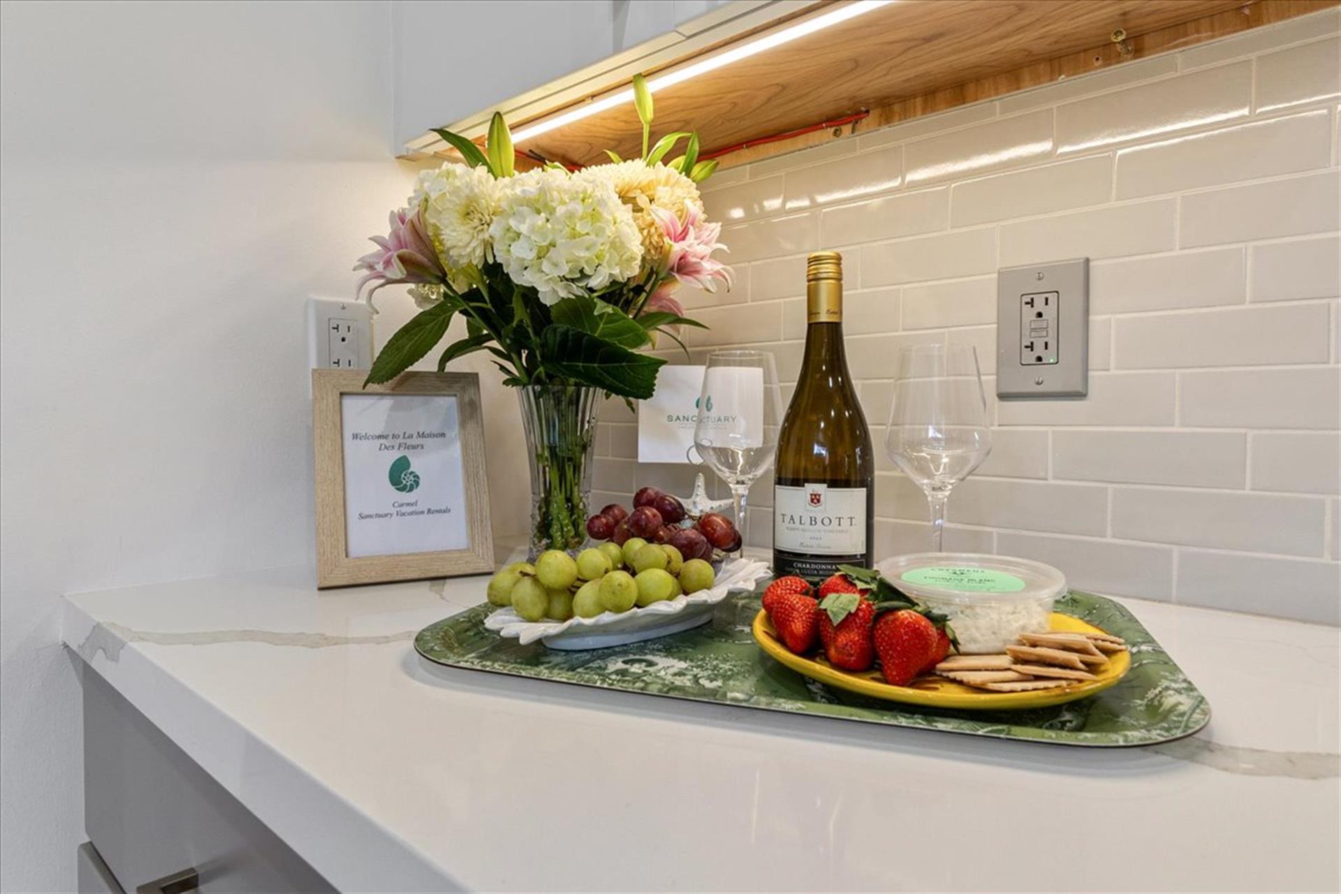 Wine and Cheese to Welcome You Just Add Fruit