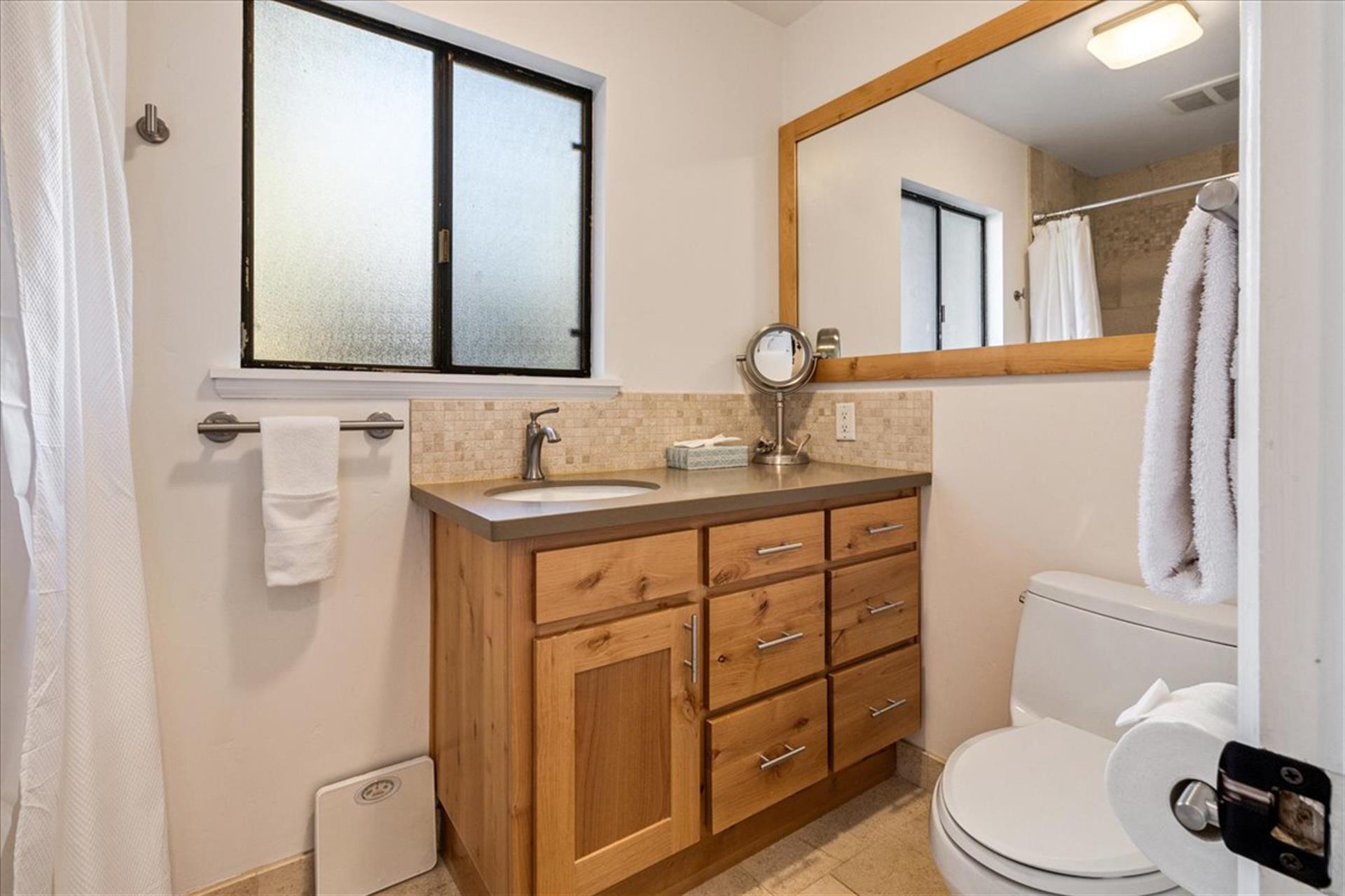 Hall Bathroom has a ShowerOverTub Combination