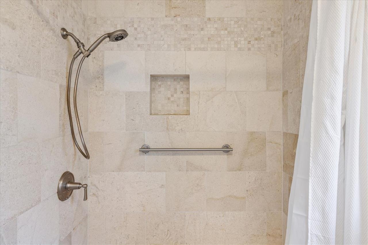 Hall Bathroom has a Shower Over Tub Combo