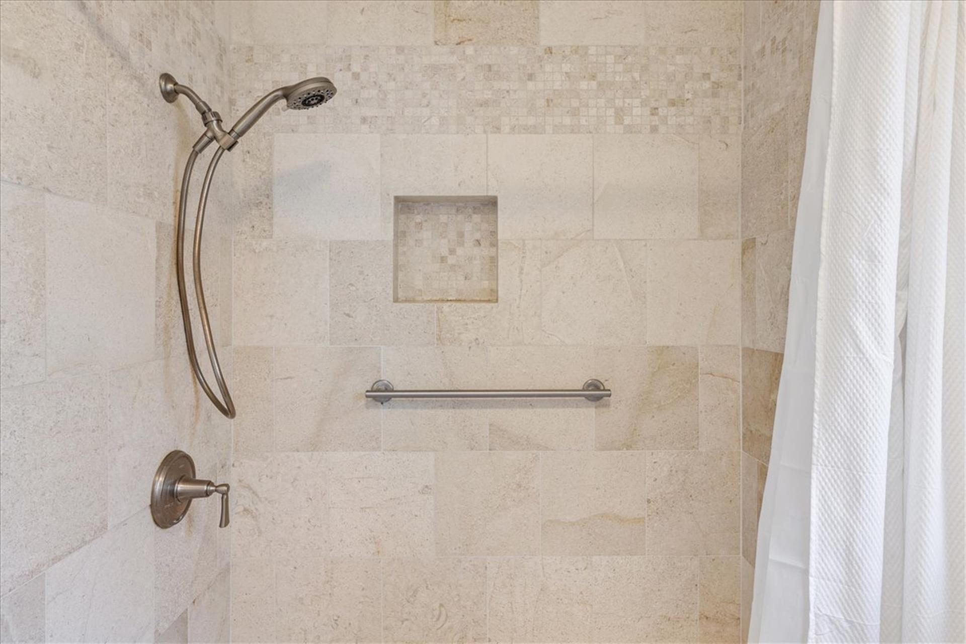 Hall Bathroom has a Shower Over Tub Combo