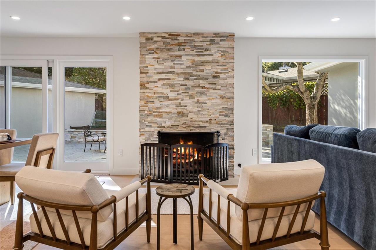 Living Room Area has a Gas Fireplace