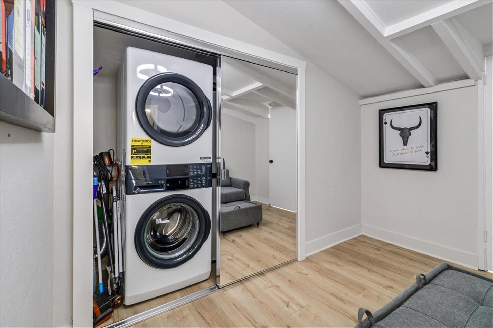 Laundry Closet Next to Bedroom 1