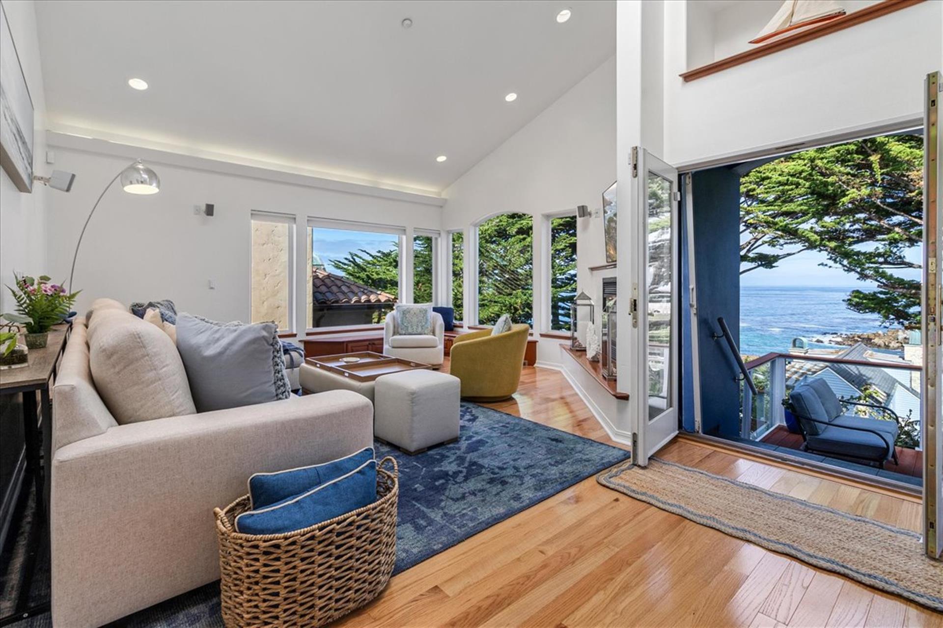 Living Room has a Panoramic View of Monterey Bay