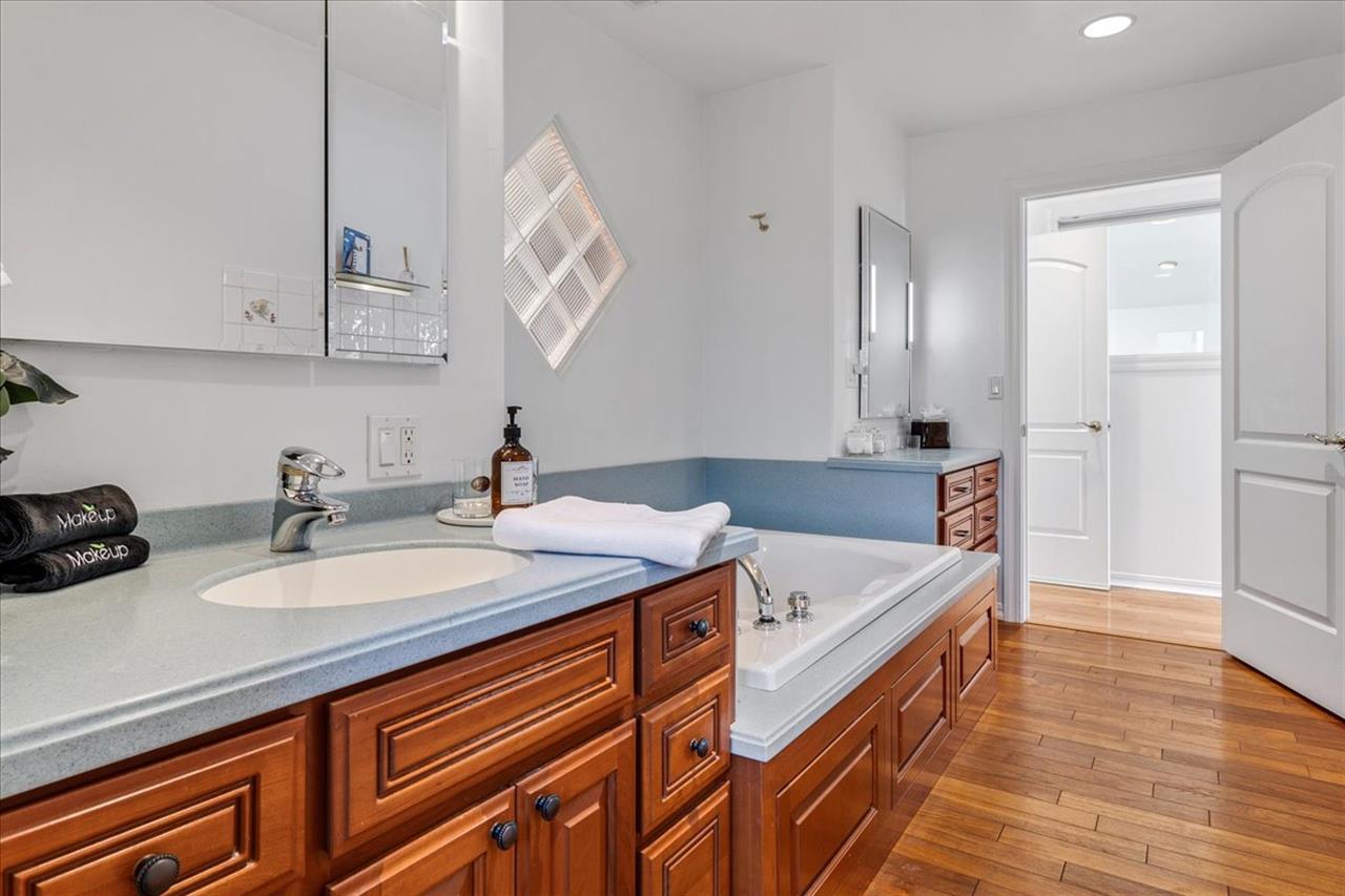 EnSuite Bath for Bedroom 1  Fireplace and Jetted Tub