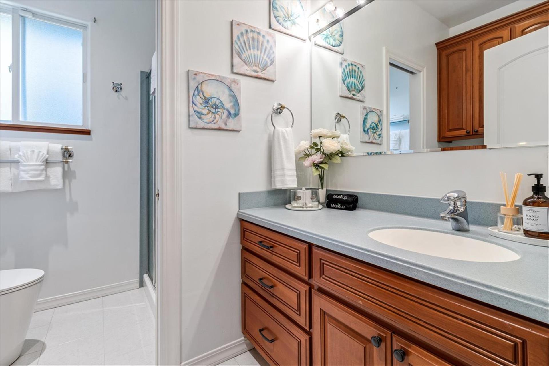 Bathroom 3 has a WalkIn Shower and BuiltIn Storage