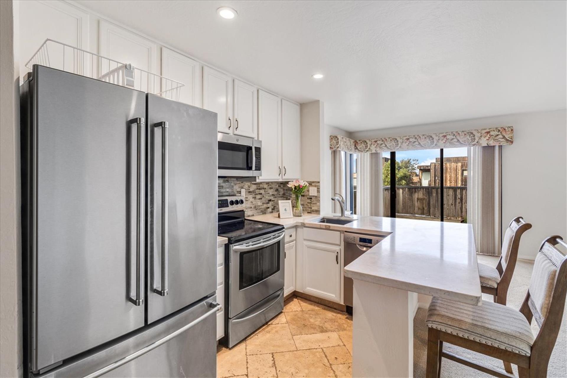 Updated Kitchen has Bar Seating