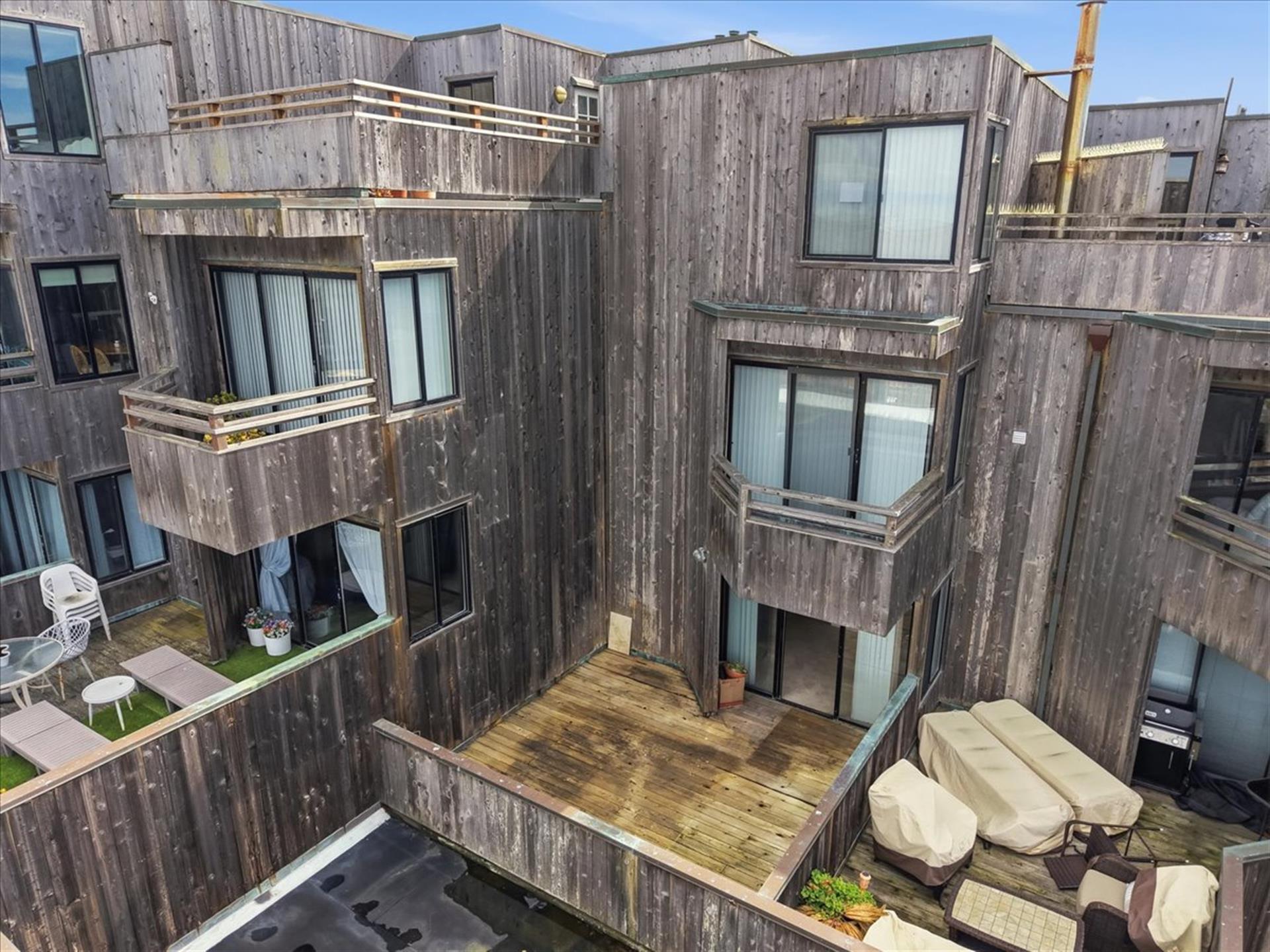 The Community has a Rustic Wood Architectural Aesthetic