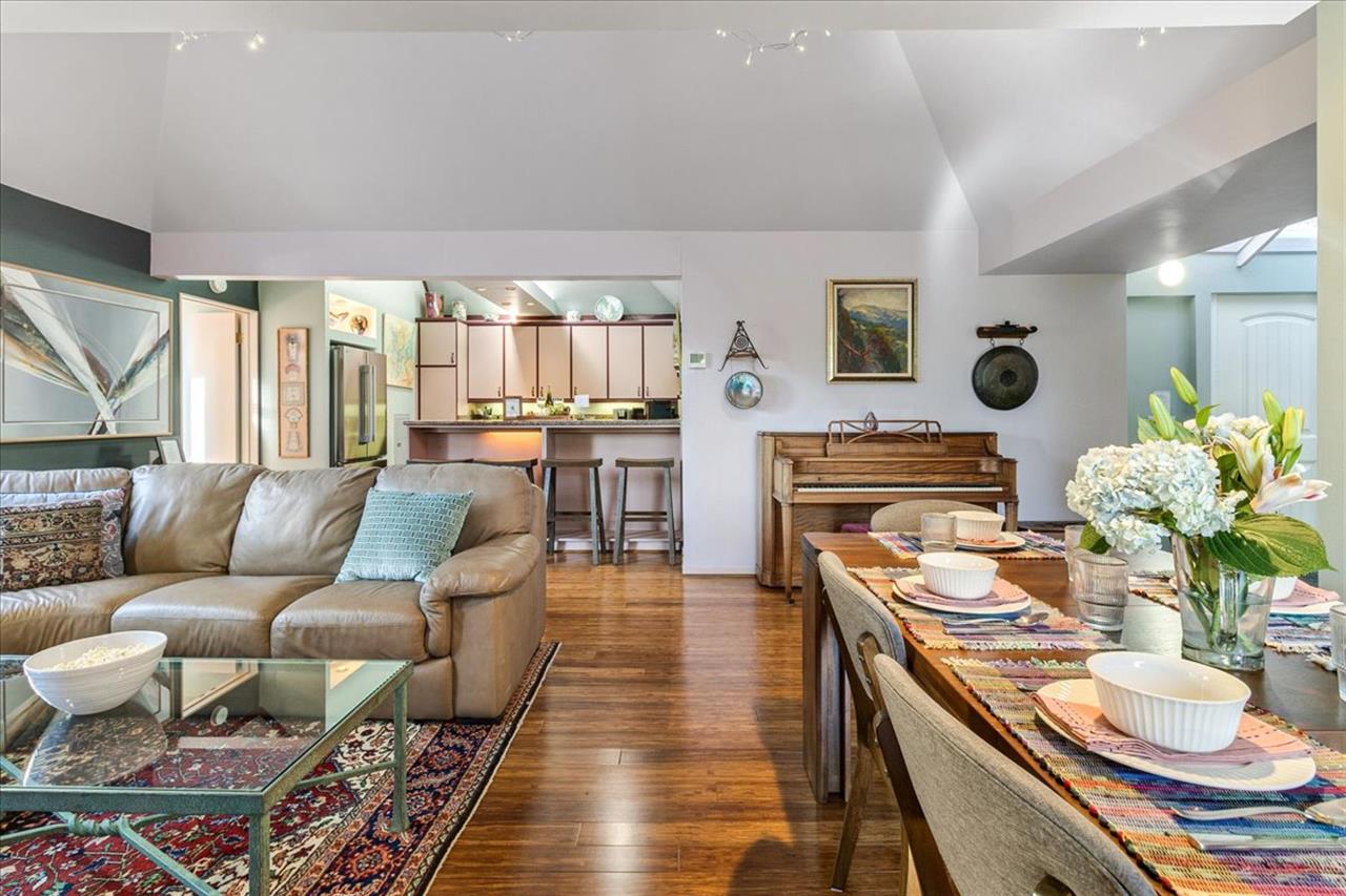 Great Room has the Living Room, Dining Area and Kitchen