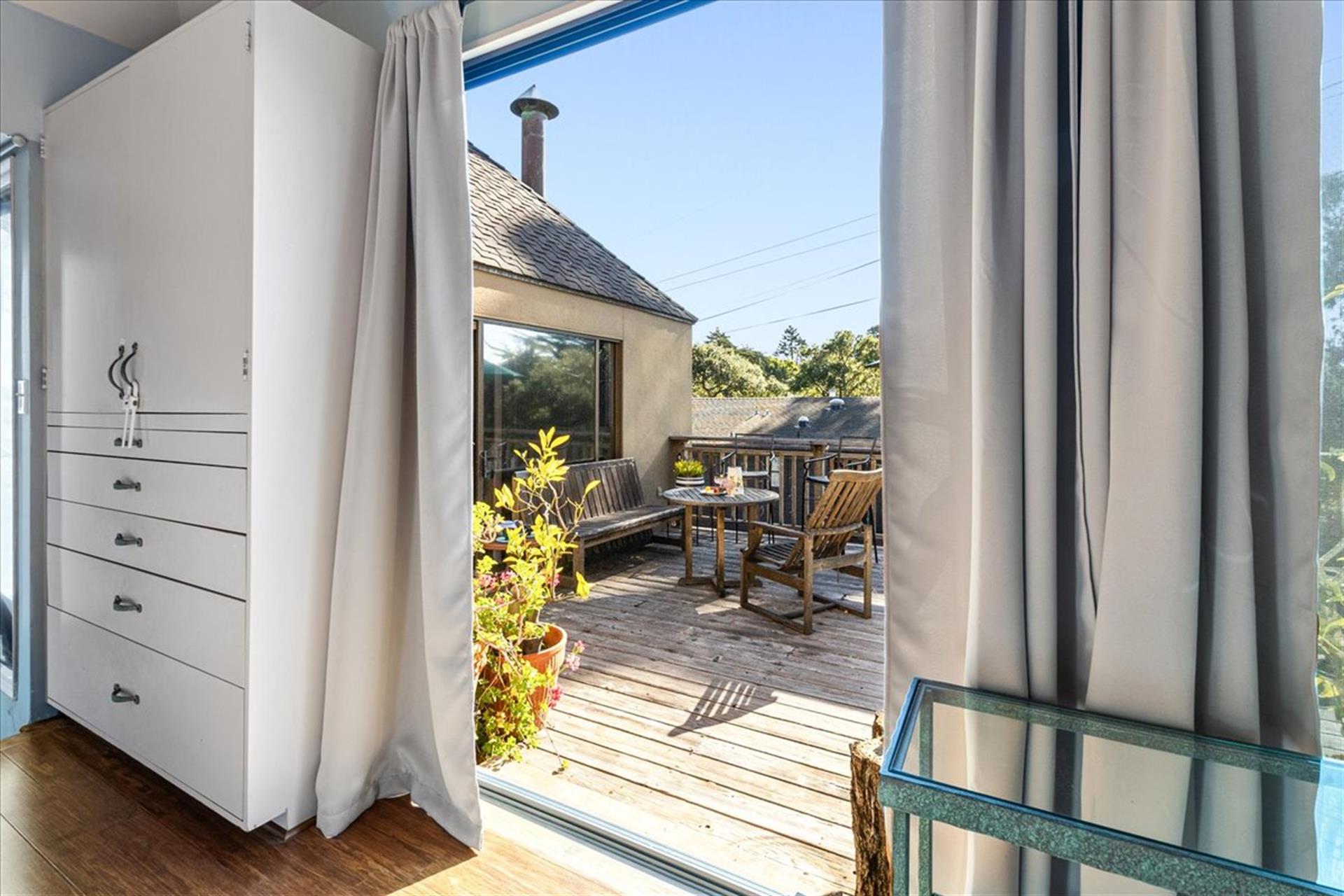 Bedroom 1 has Direct Access to the Back Deck