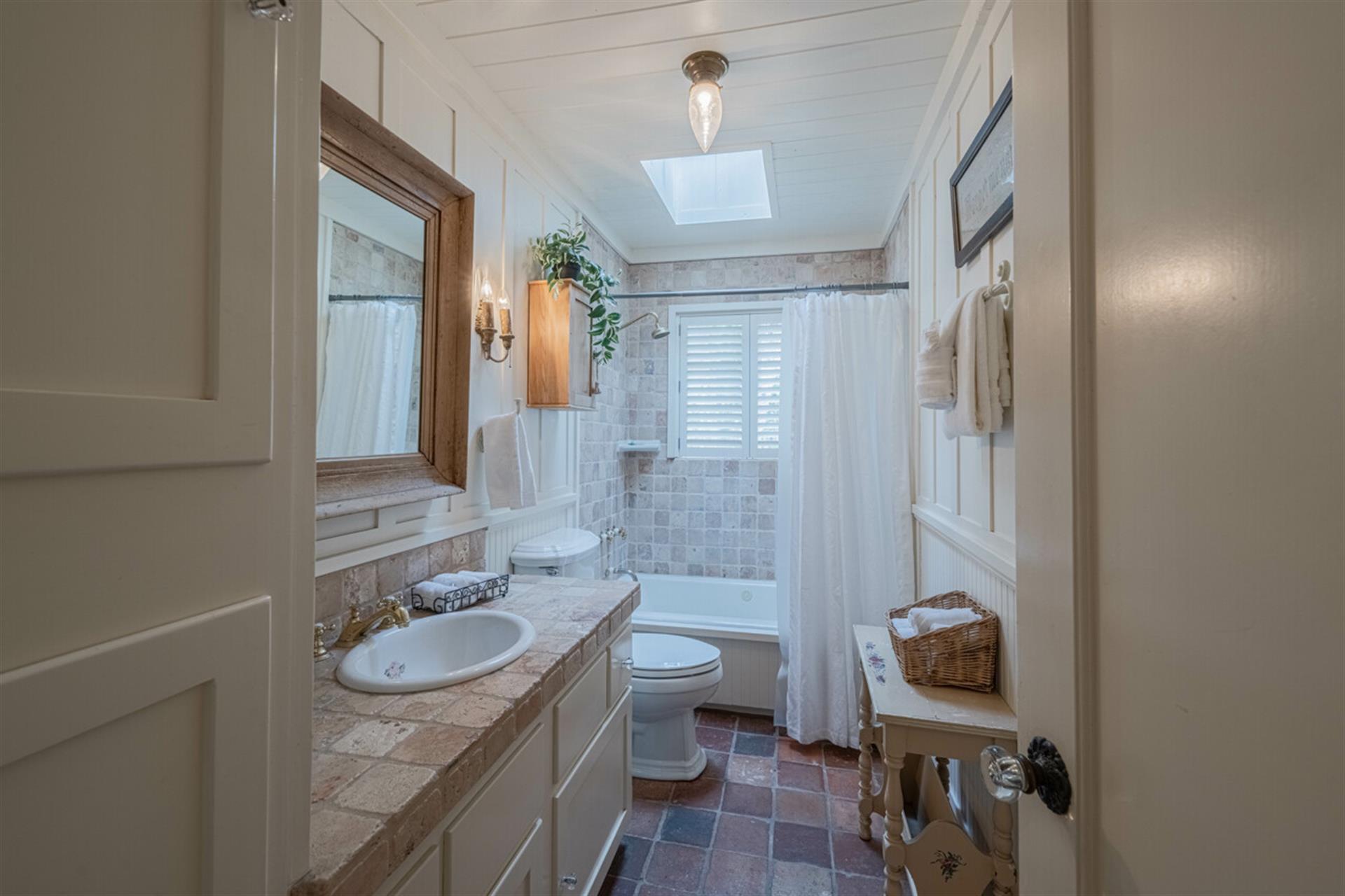 Hall Bathroom has a Shower Over Tub Combo