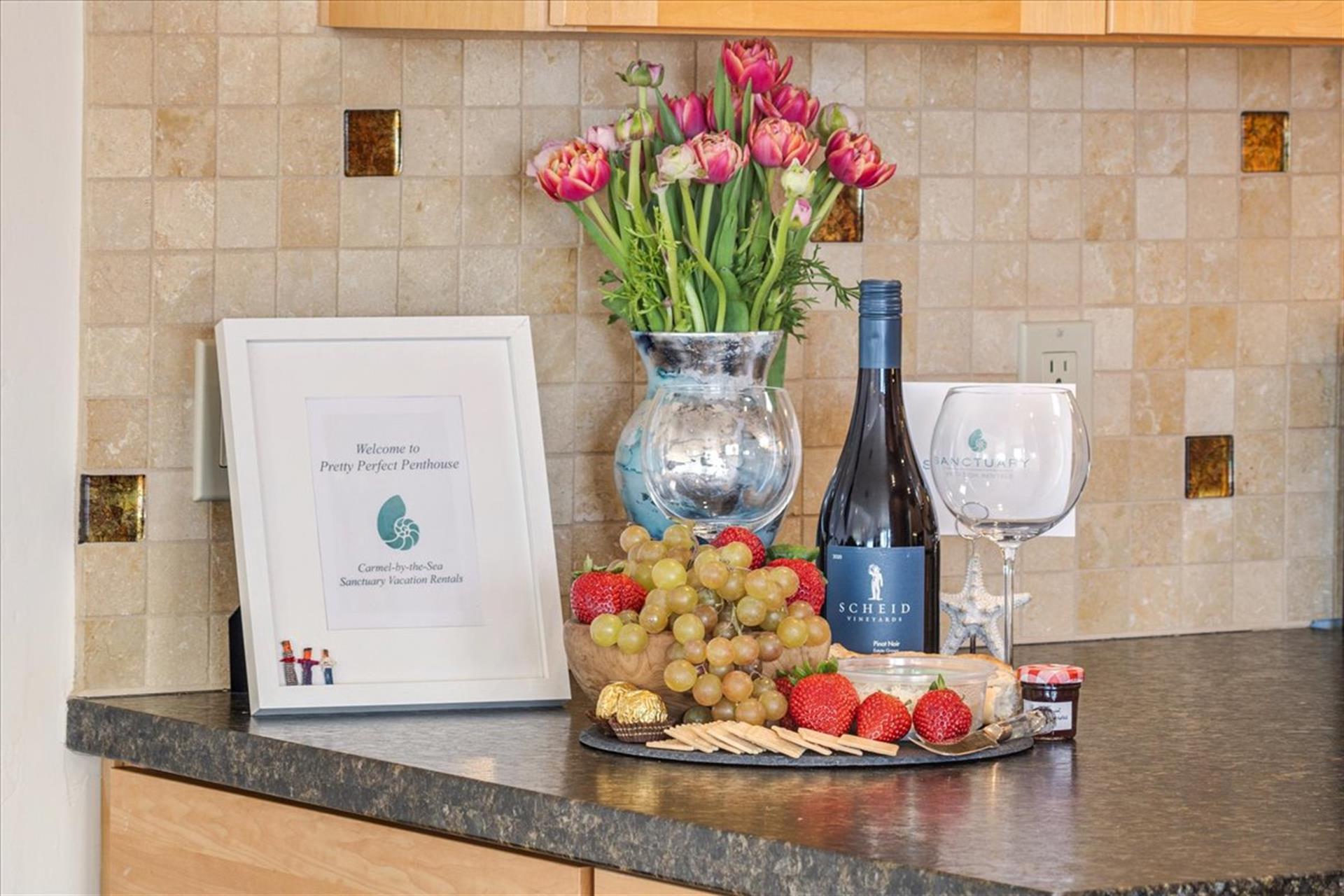 Wine and Cheese to Welcome You Just Add Fruit