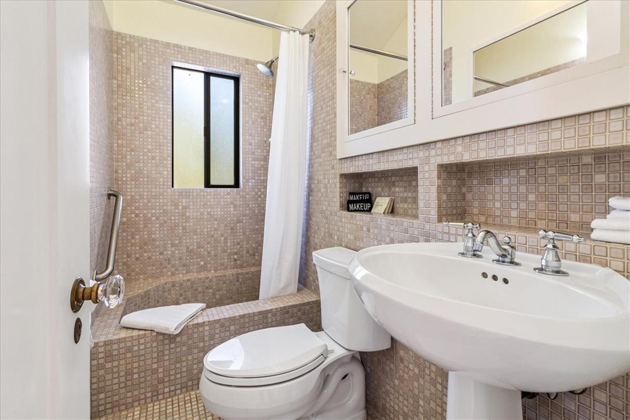 Upstairs Bathroom has a Shower