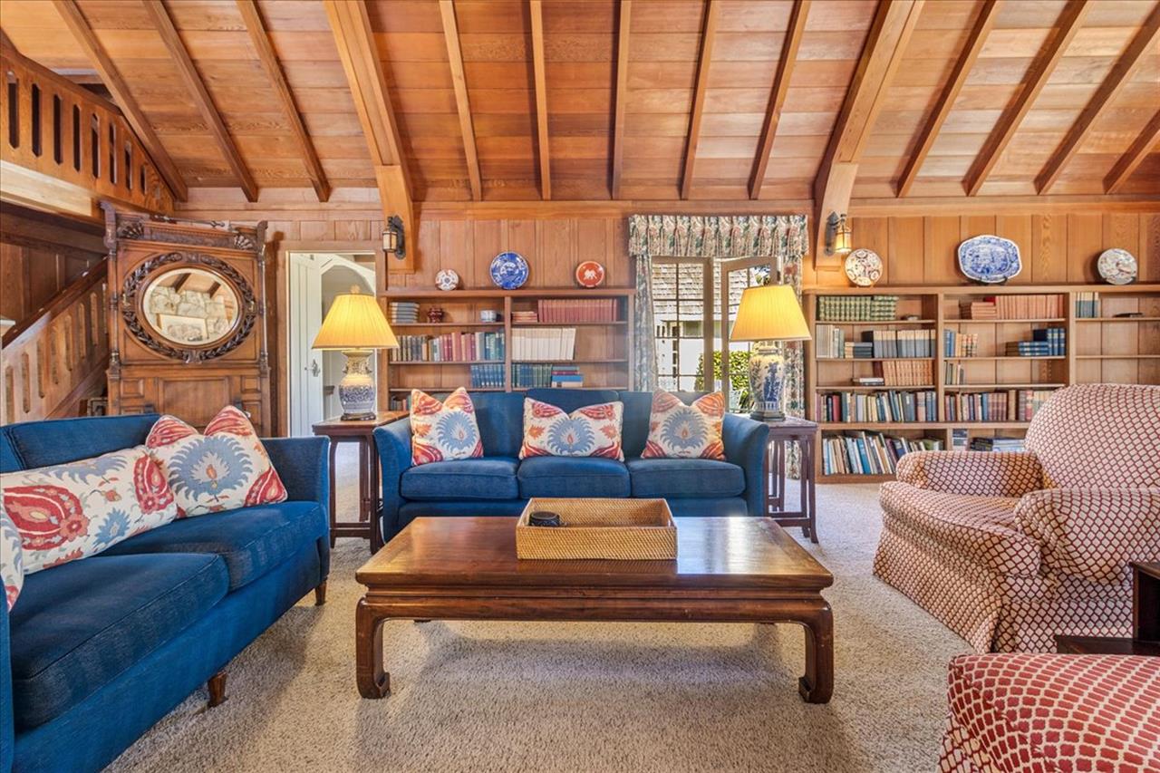 Living Room with Comfortable Furnishings, Vaulted Ceiling