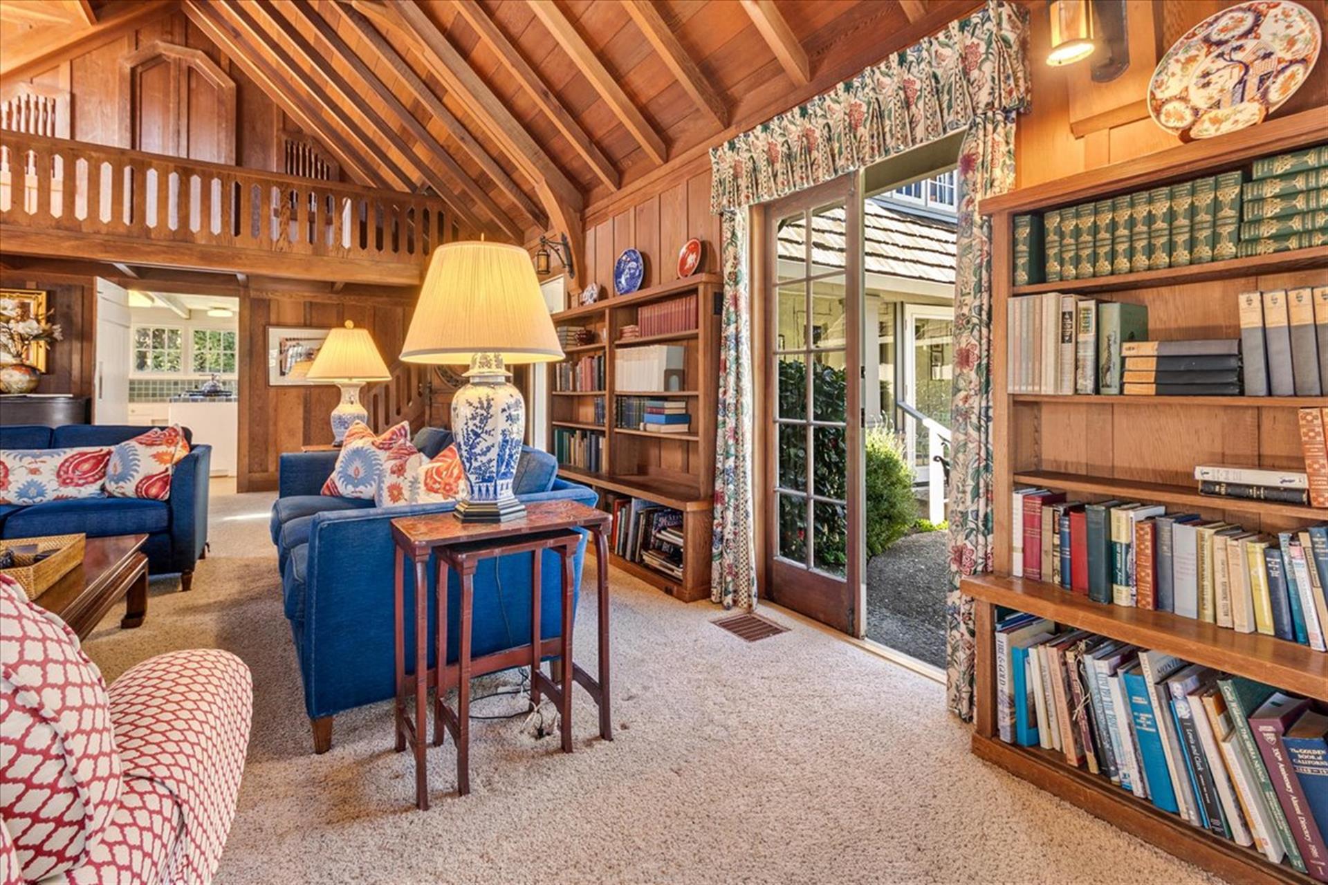 Living Room with Comfortable Furnishings, Vaulted Ceiling