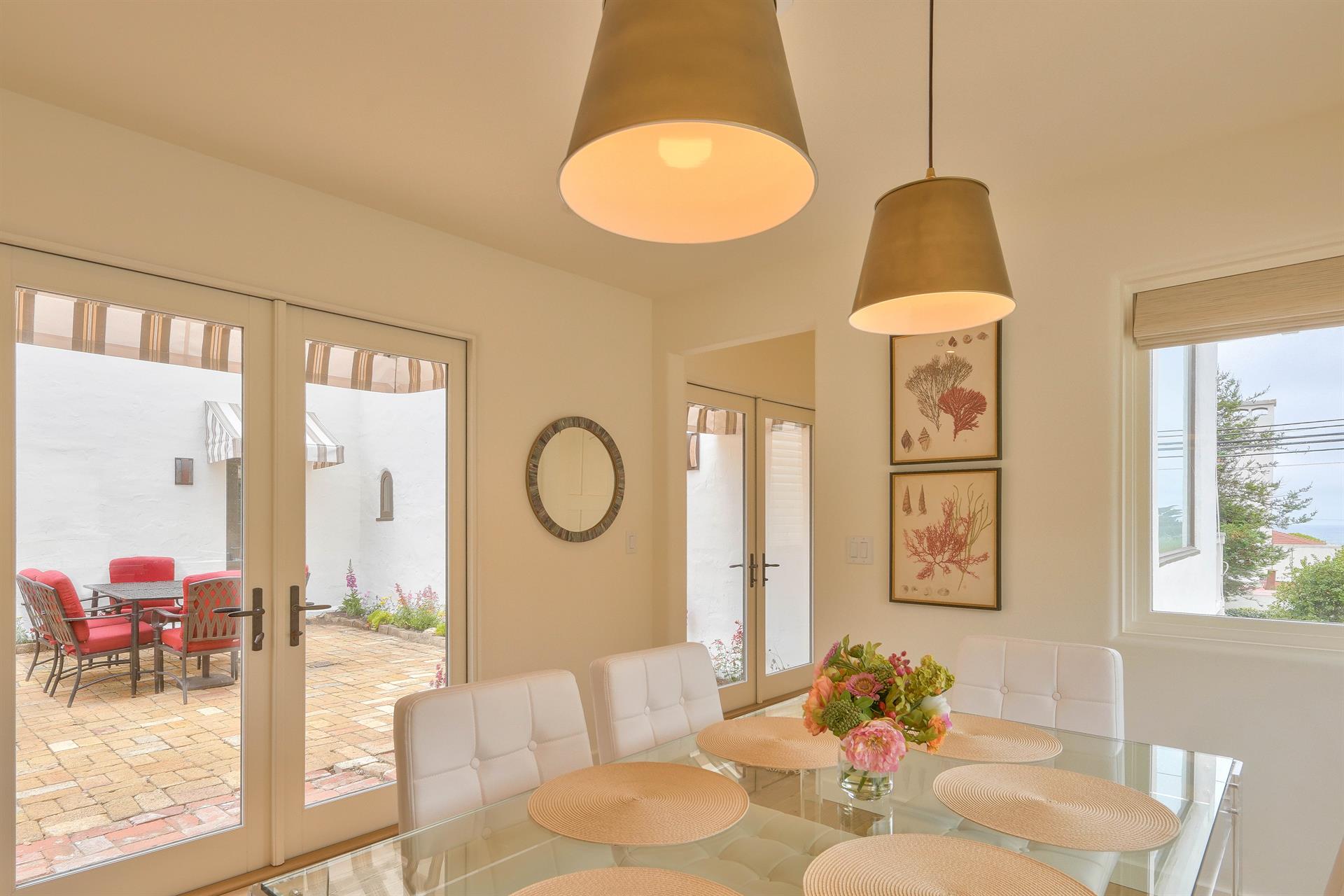 Dining Area has Access to the Courtyard thru French Doors