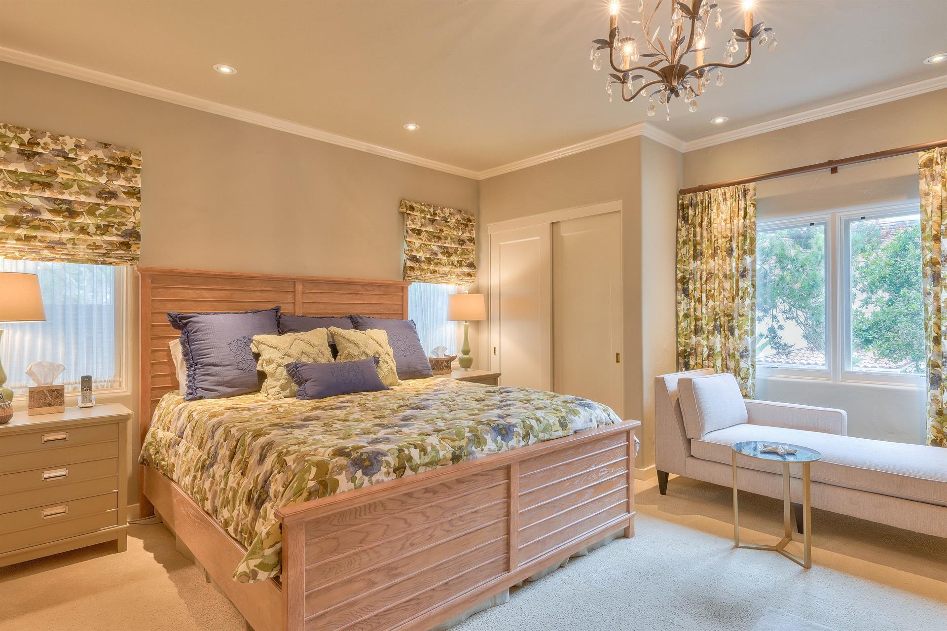 Bedroom 1  King Bed, EnSuite Bath with a Shower Over Tub