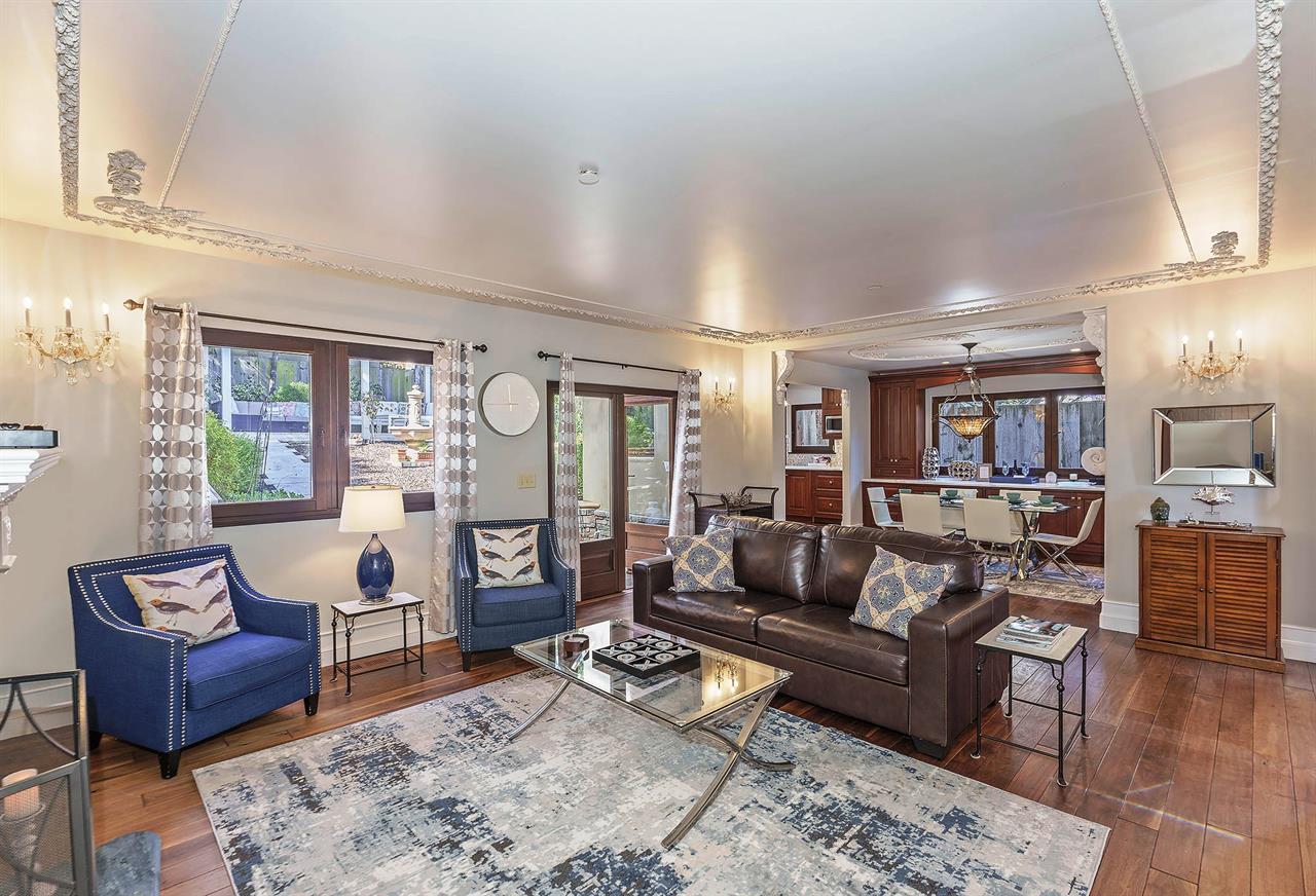 Living Room with Fireplace and HDTV