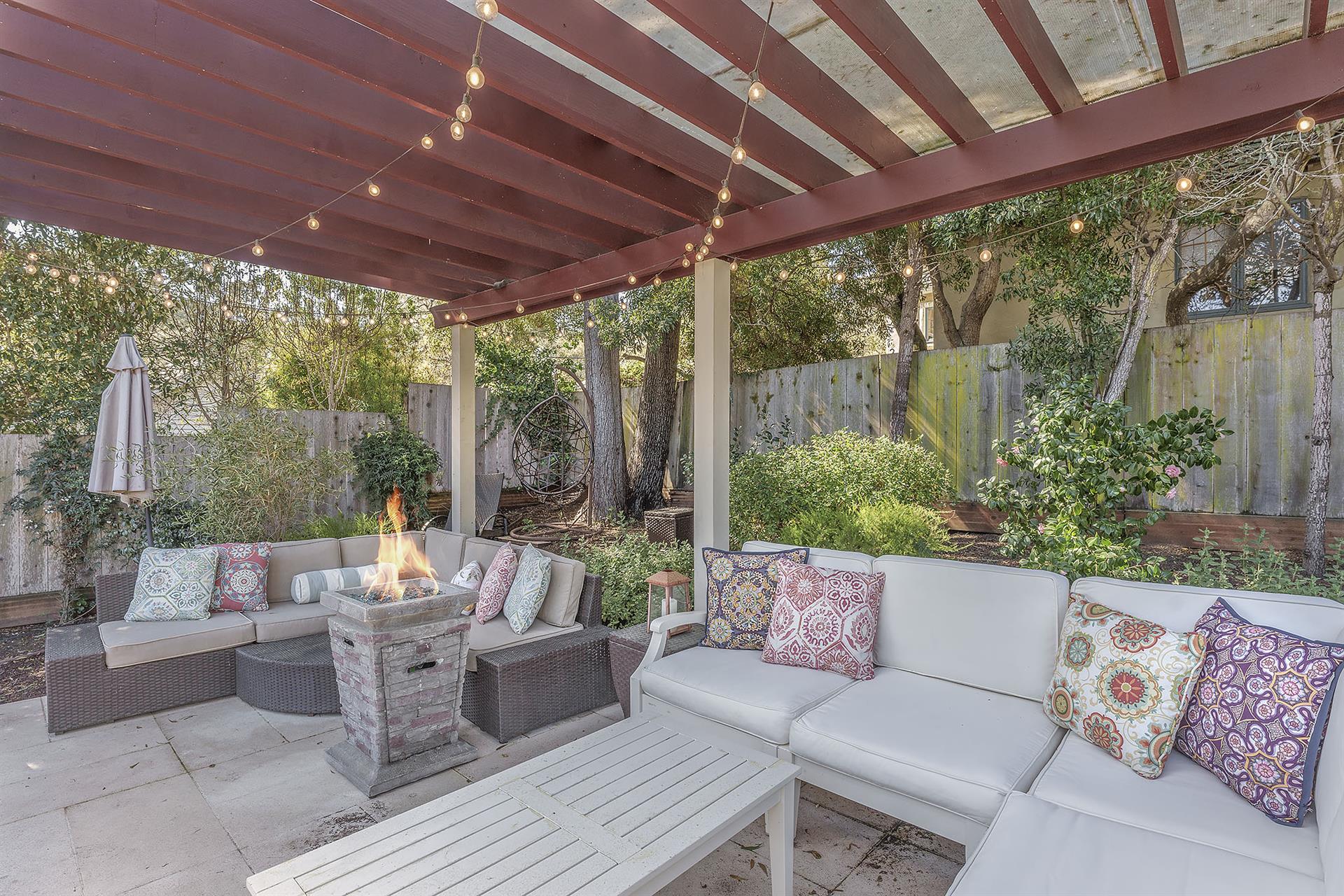 Backyard Seating Area with Fire Pit