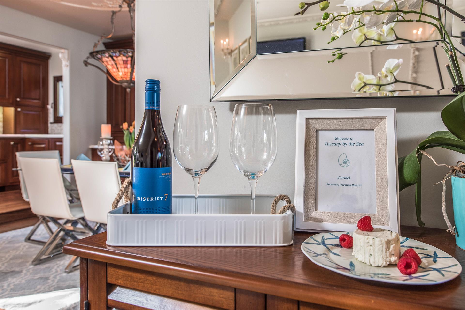 Wine and Cheese to Welcome You