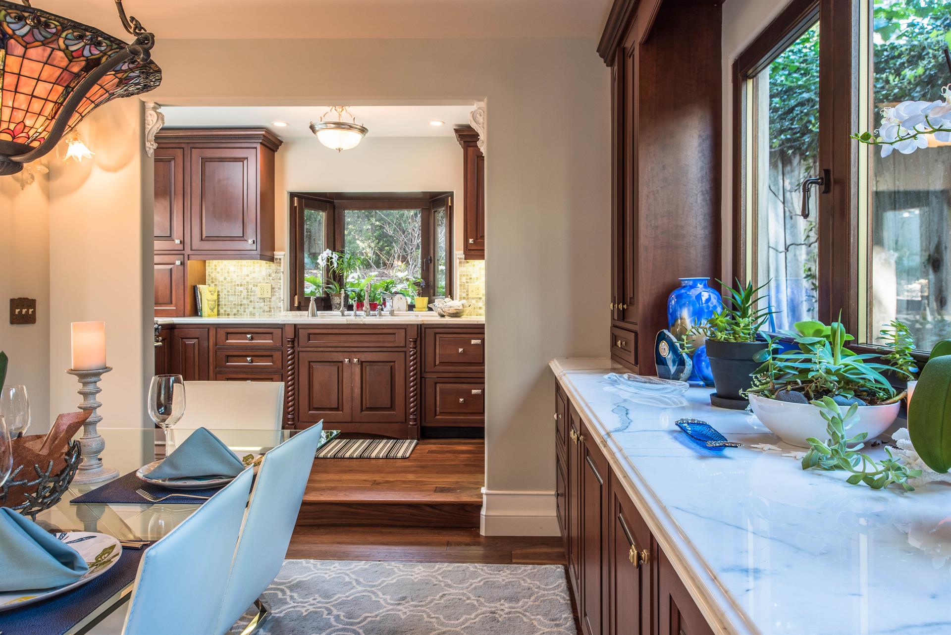 Looking from the Dining Area to the Kitchen