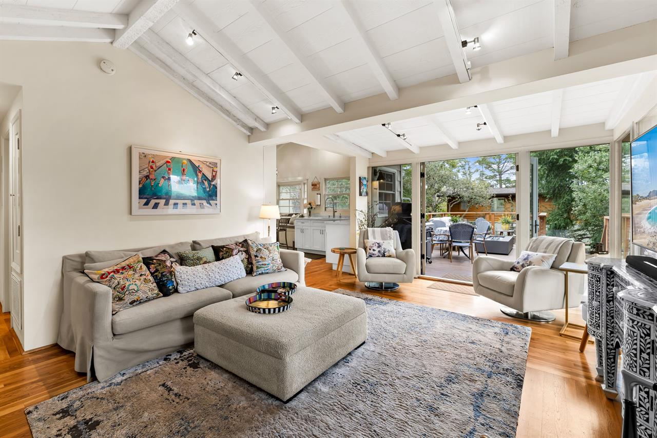 Living Room Showing the French Doors to the Balcony Open