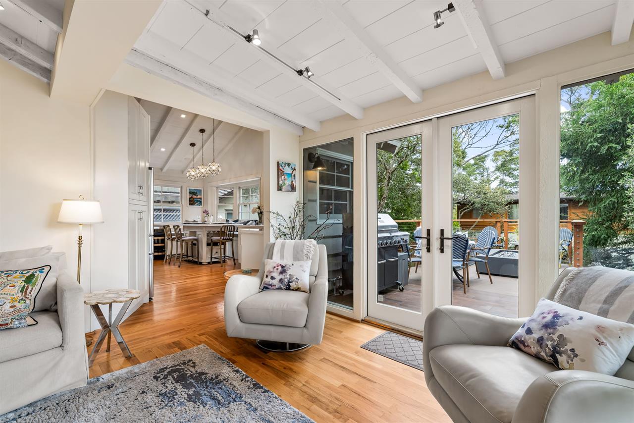 Living Room Showing the French Doors to the Balcony Closed
