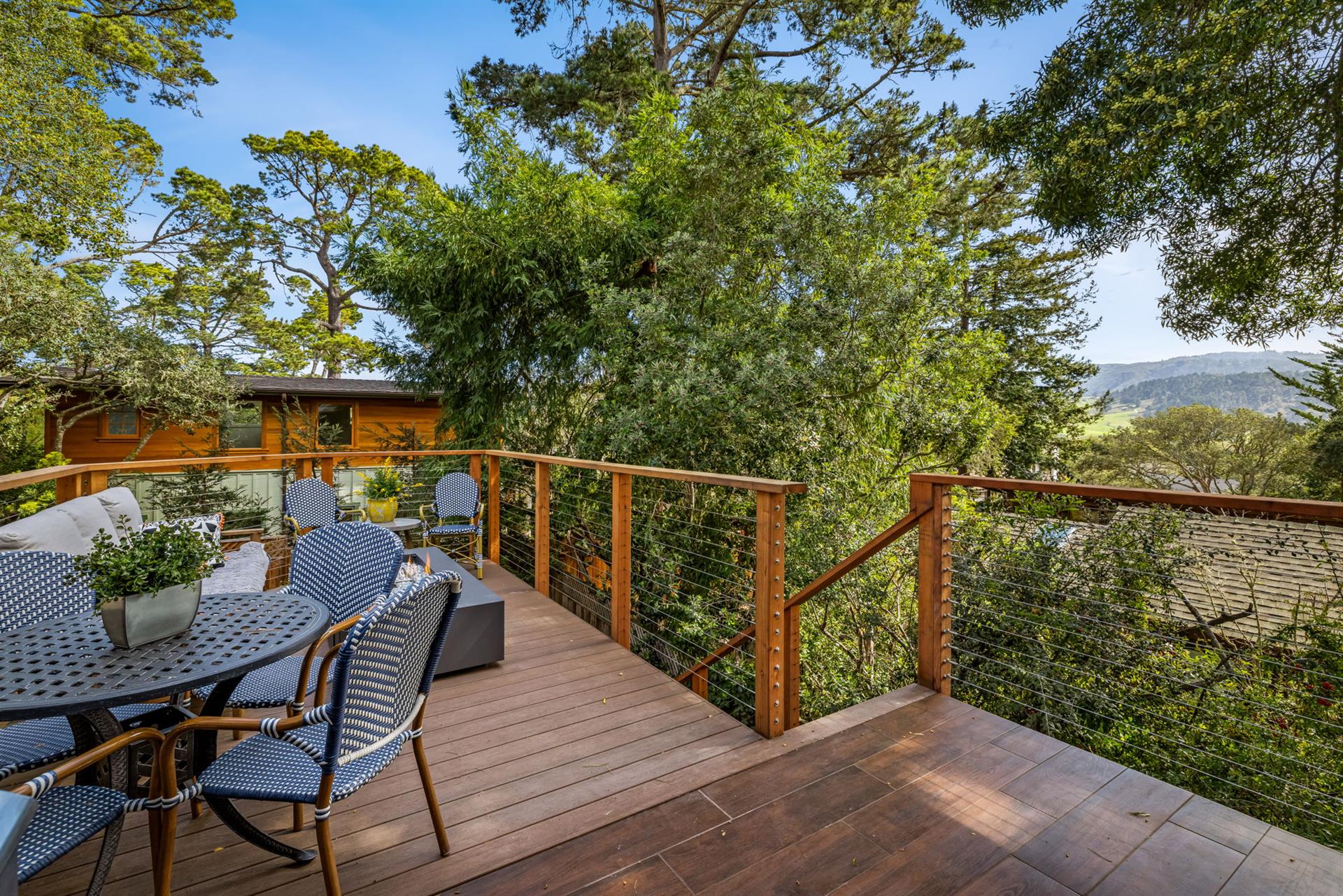 Dining and Lounging Balcony has a View of the Hills