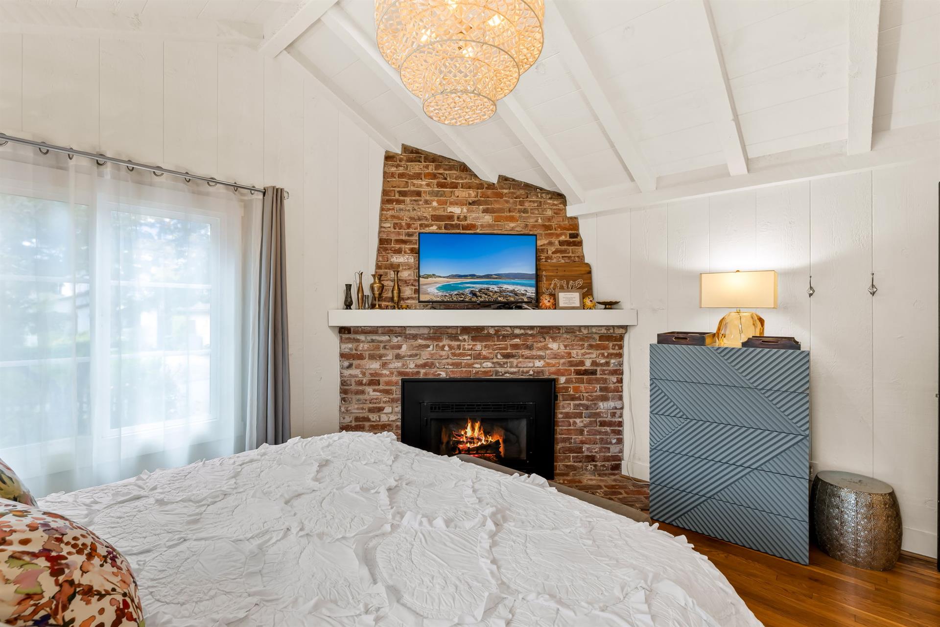 Bedroom 1  Upstairs, King Bed and Vaulted a Ceiling