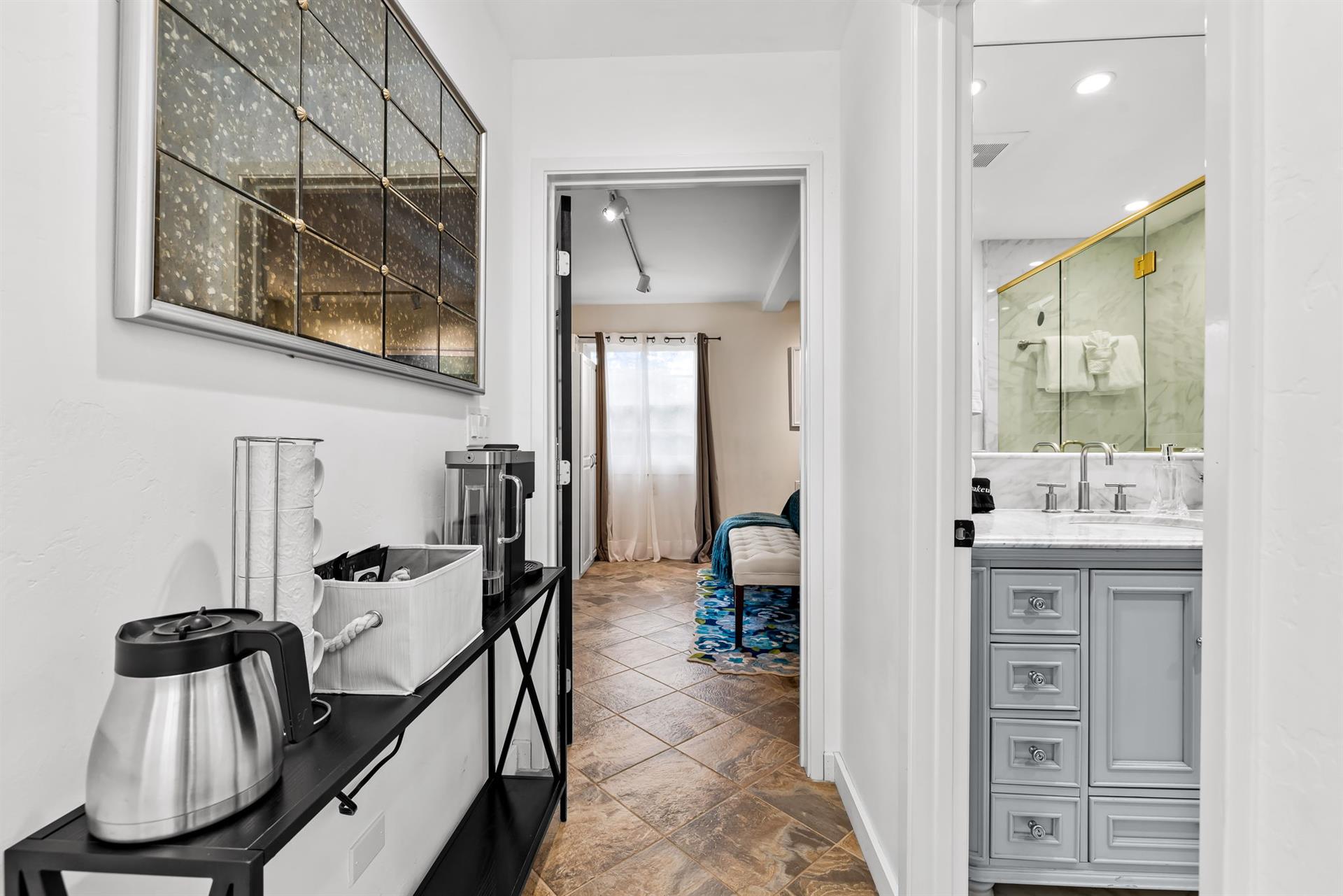 Beverage Table Between Bedroom 4 and the Den